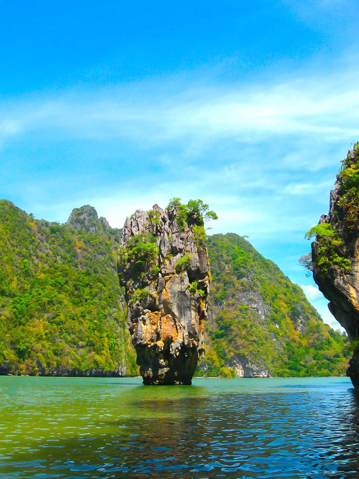 The James Bond island at the Phang Nga National Park in Thailand