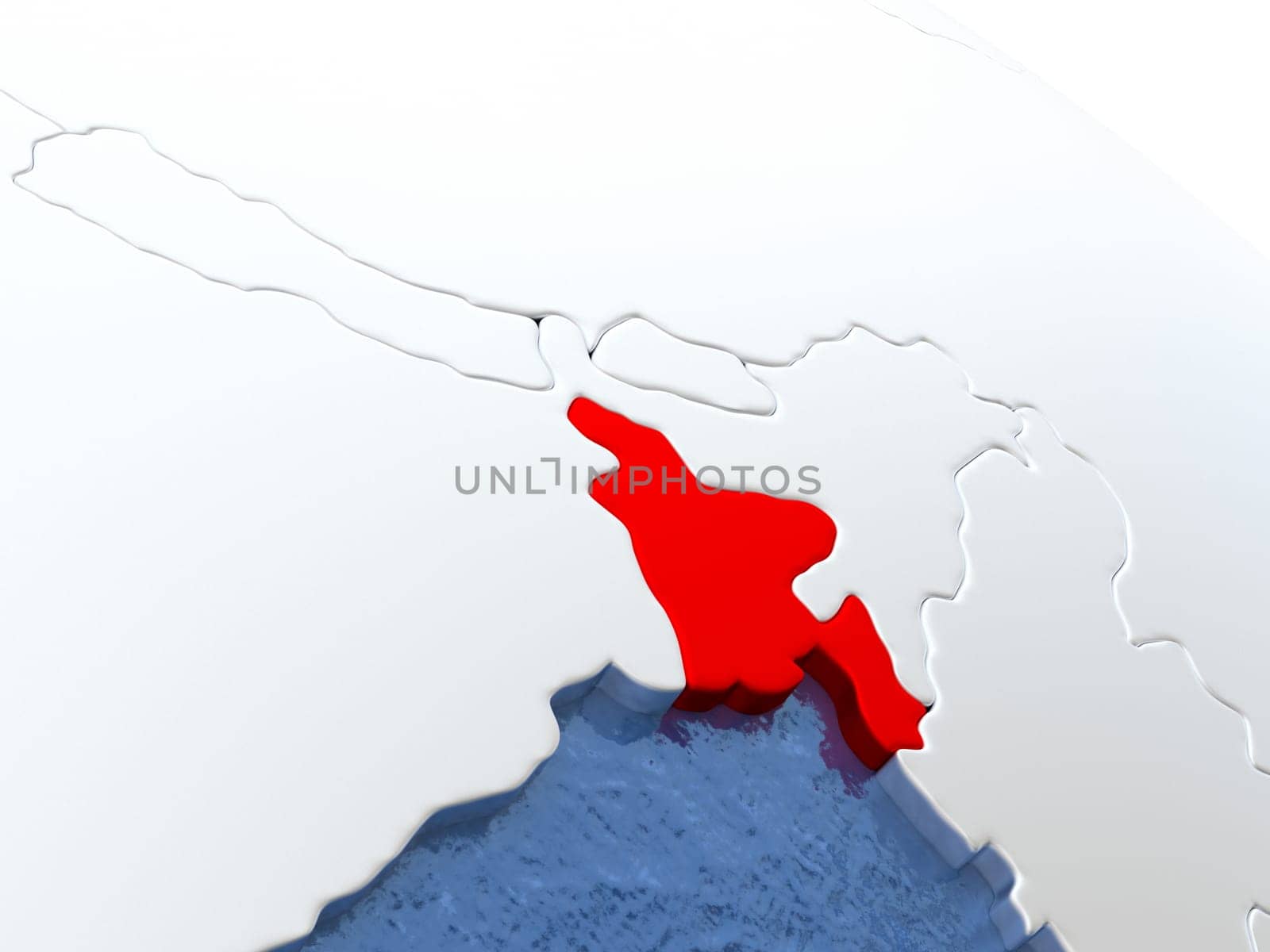 Map of Bangladesh on globe with metallic land and realistic water. 3D illustration
