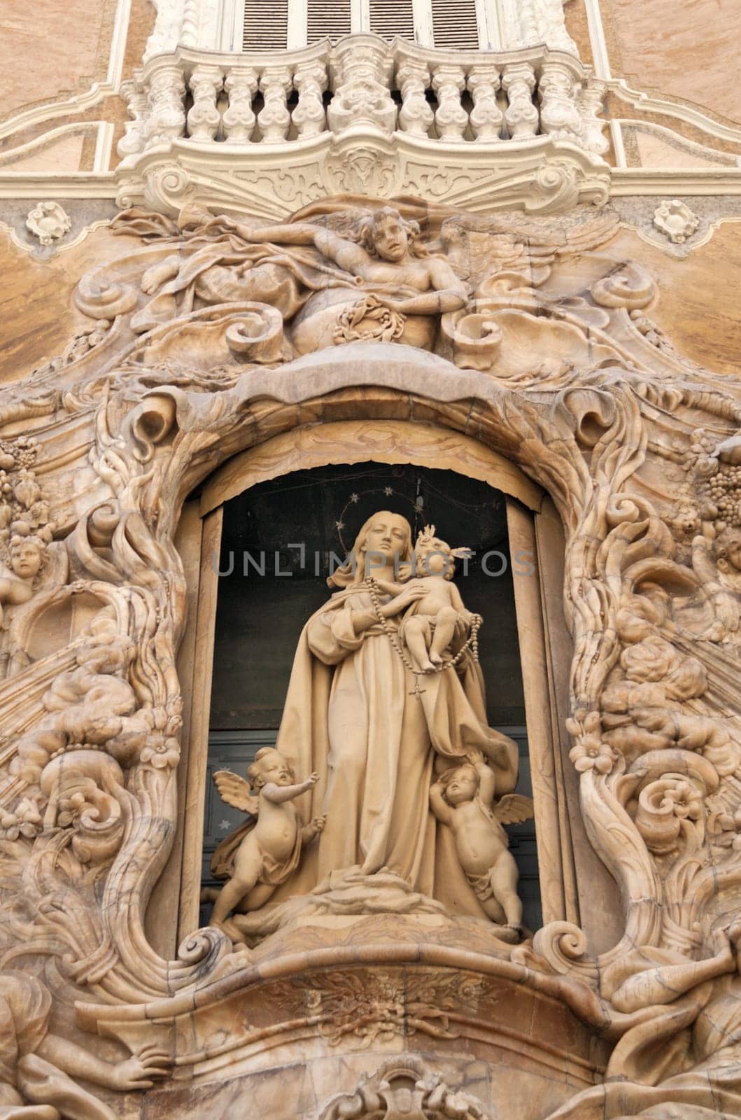 Sculpture on the front gate of Palacio del Marques de Dos Aguas Valencia, Spain
