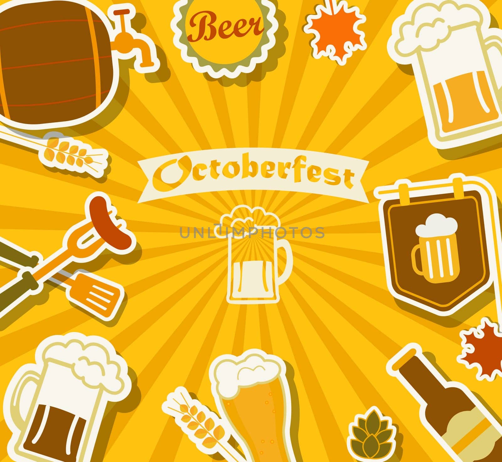 Beer's Festival background Octoberfest, vector illustration. EPS10