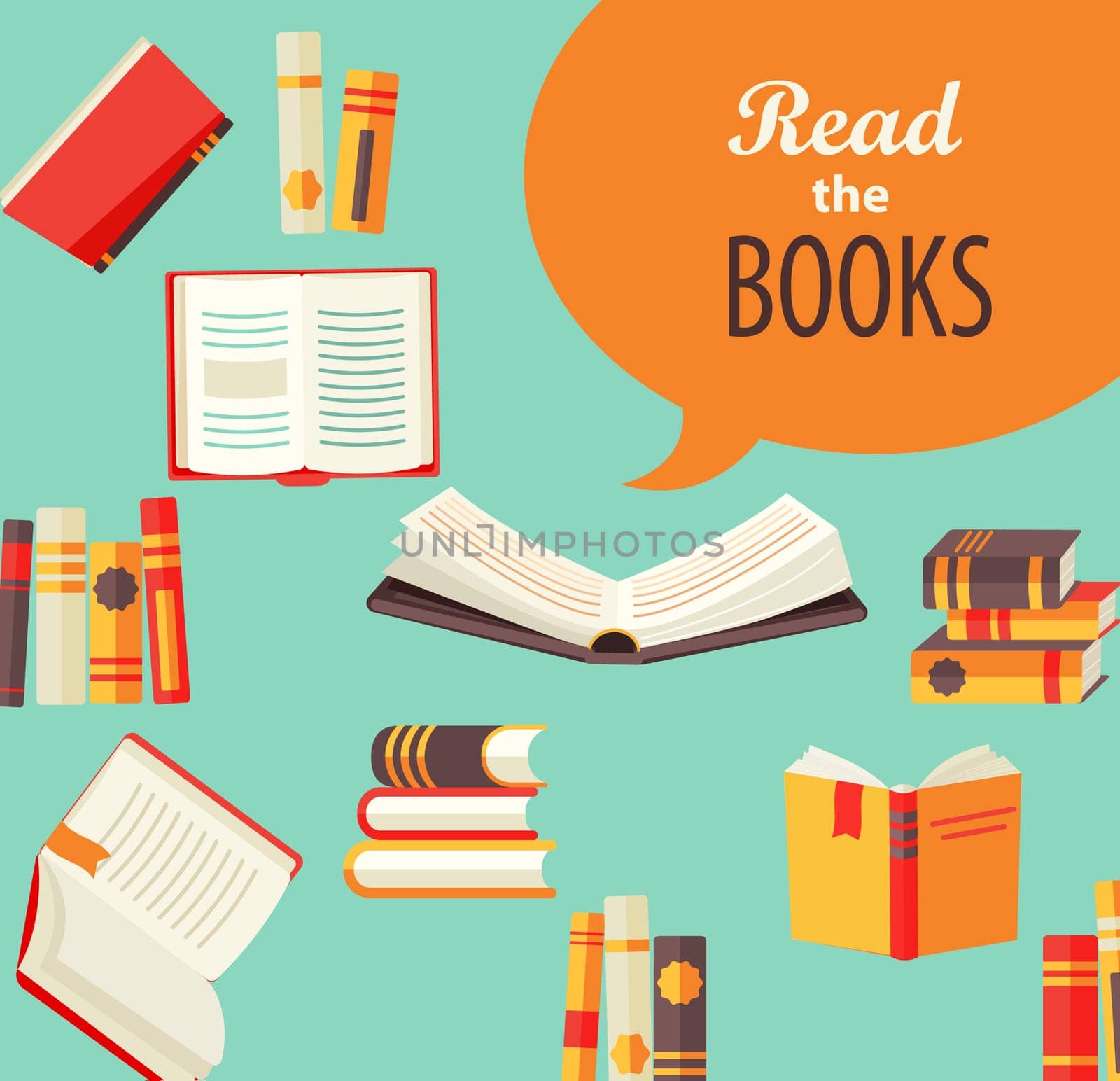 Set of books - design for book publishing, the concept of learning in school or University. Flat style, vector illustration.