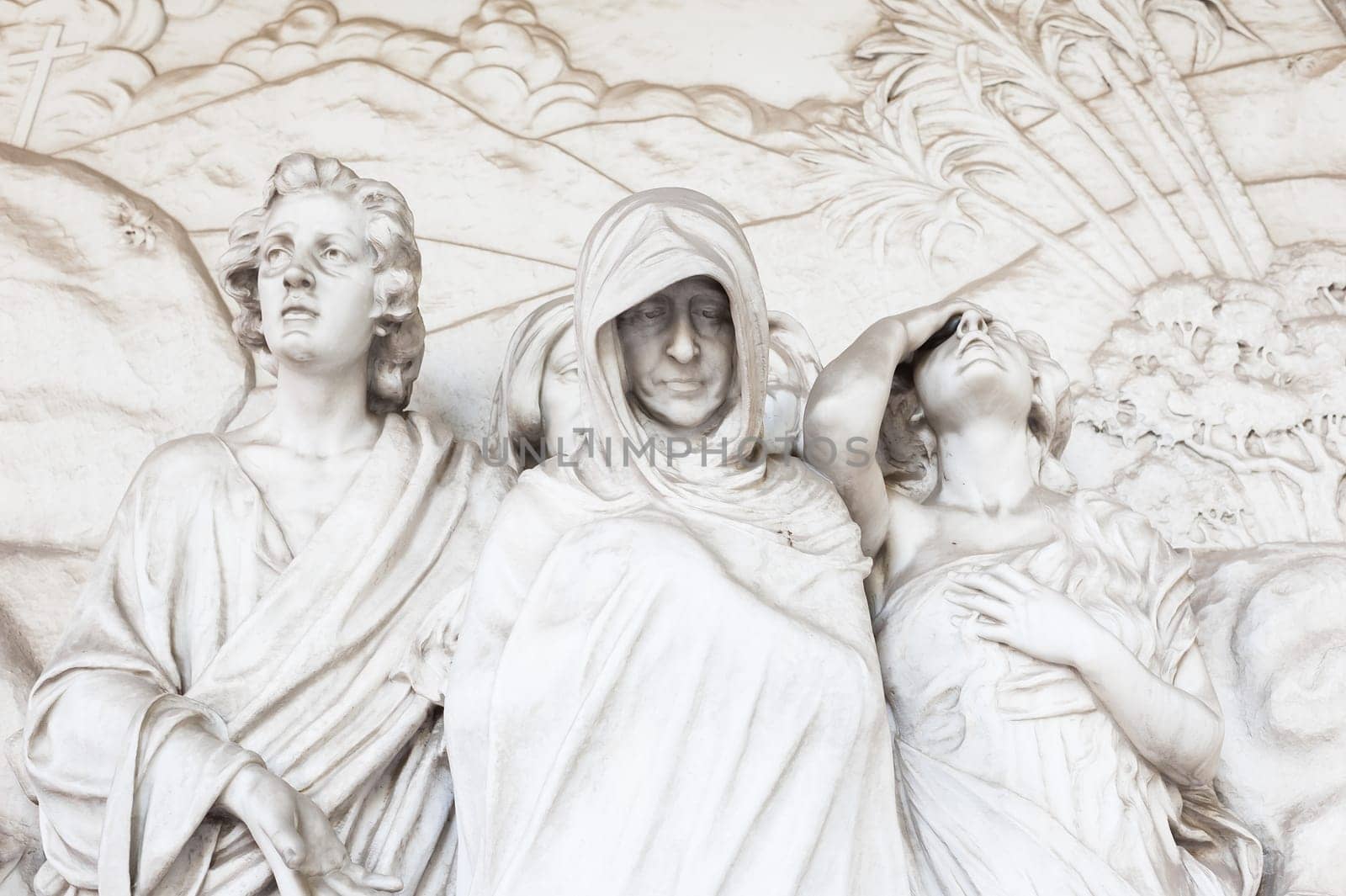 More than 100 years old statue. Cemetery located in North Italy.