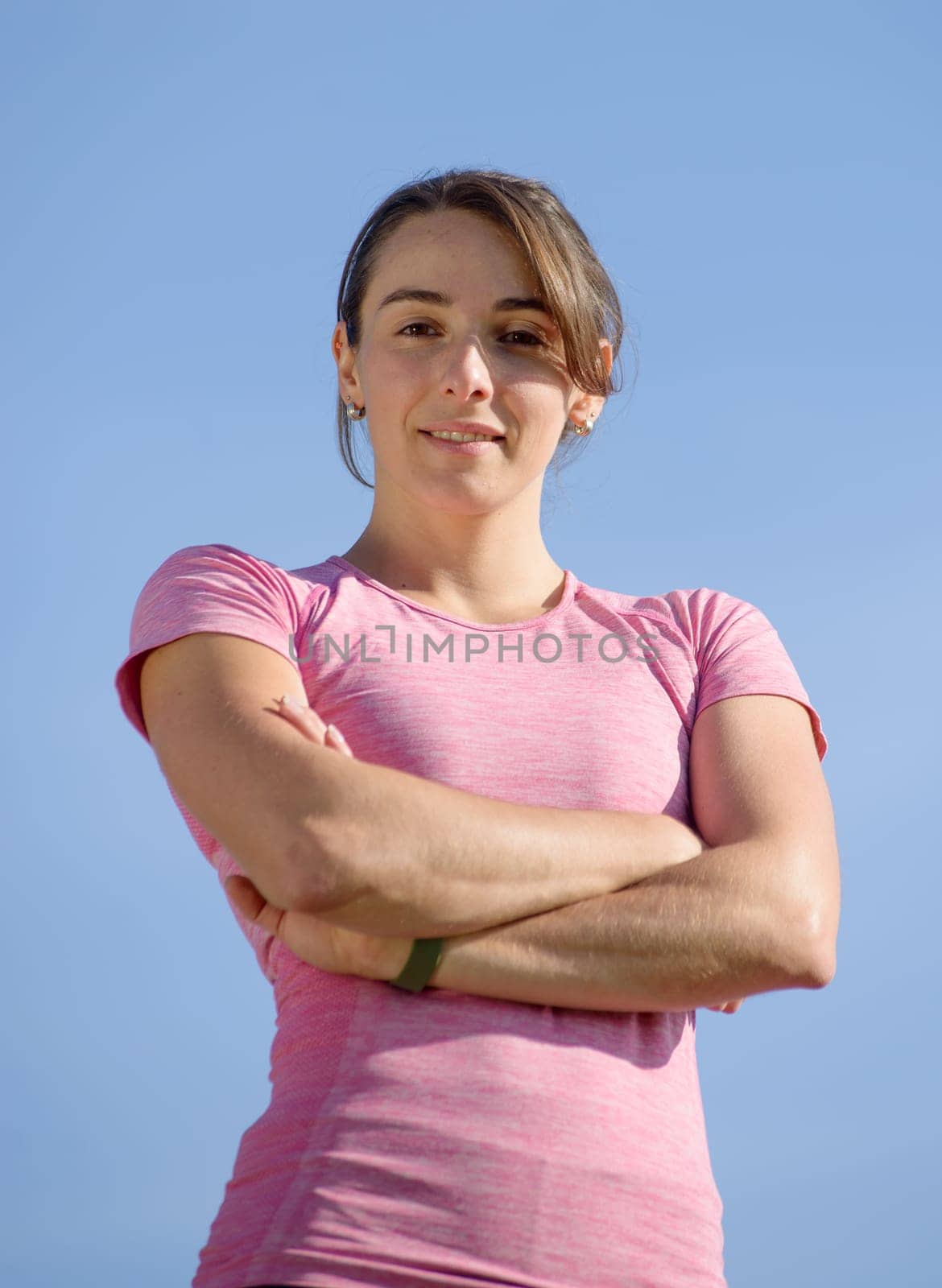 portrait of a young sporty woman in the countryside