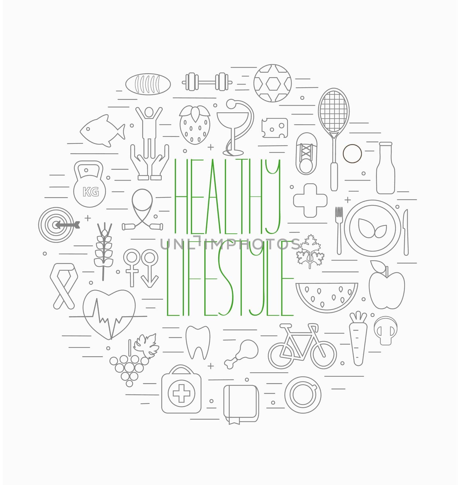 Line style vector illustration design concept of lifestyle.