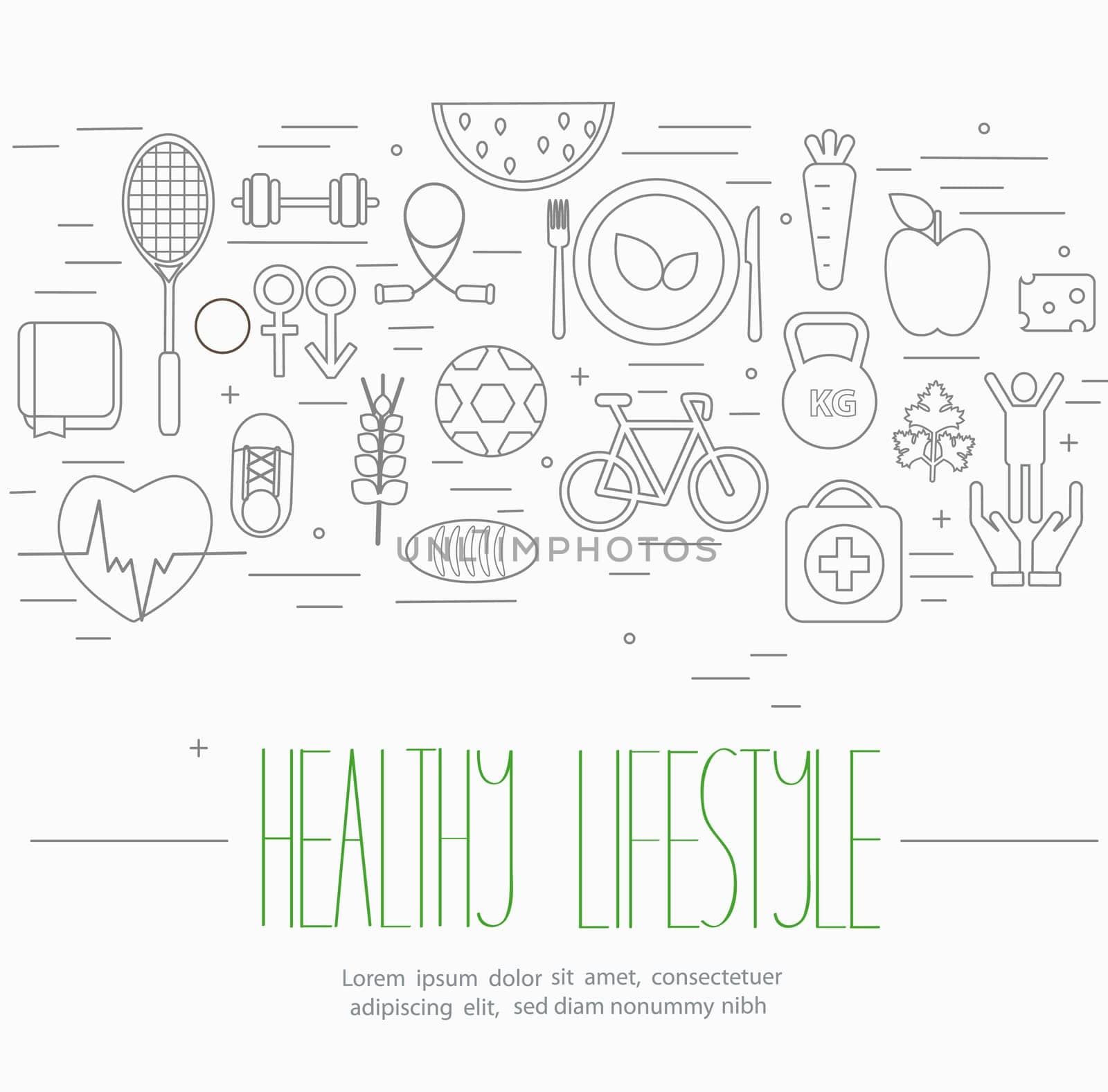 Line style vector illustration design concept of lifestyle.