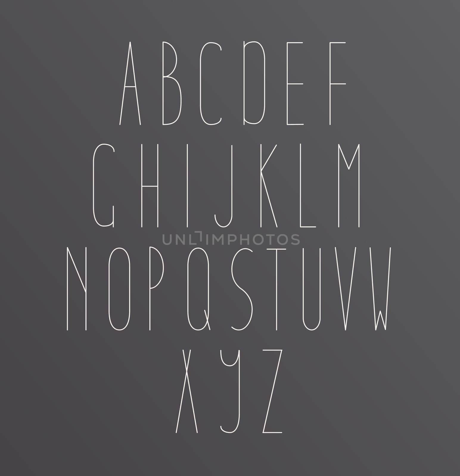 Alphabet Font Golden letters Icons ABC on black background