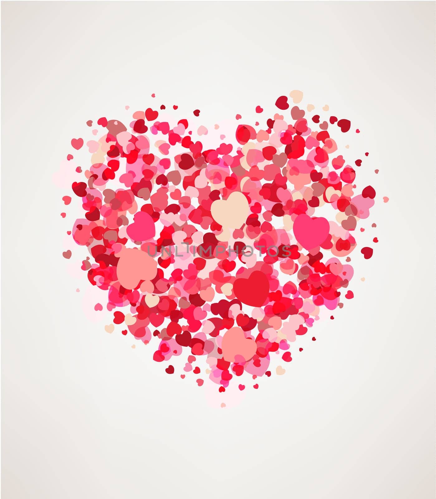 Happy Valentines day card hearts light, vector illustration.