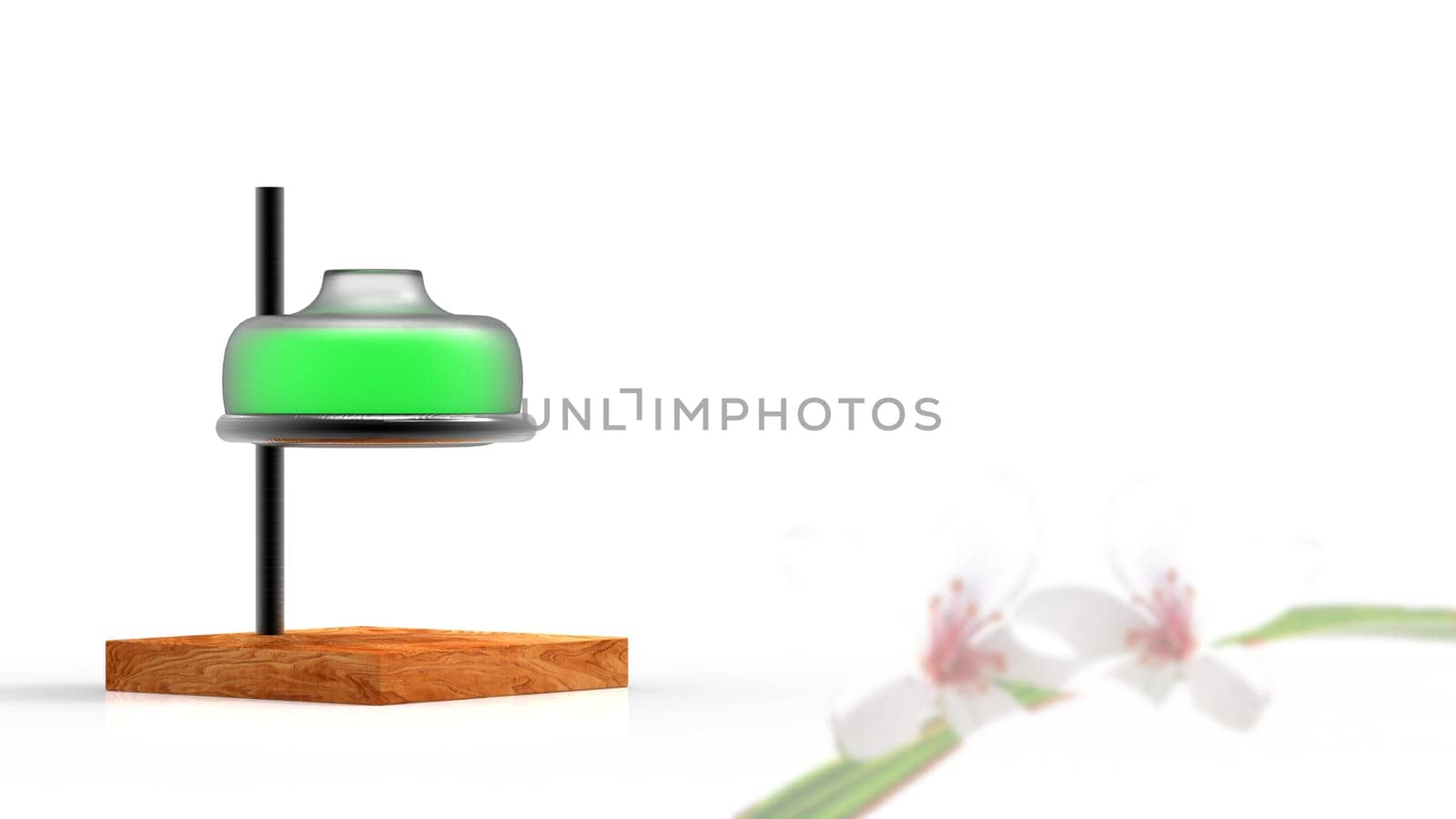 The 3d rendering essential oil from flower to the bottle. Essence liquid cosmetic