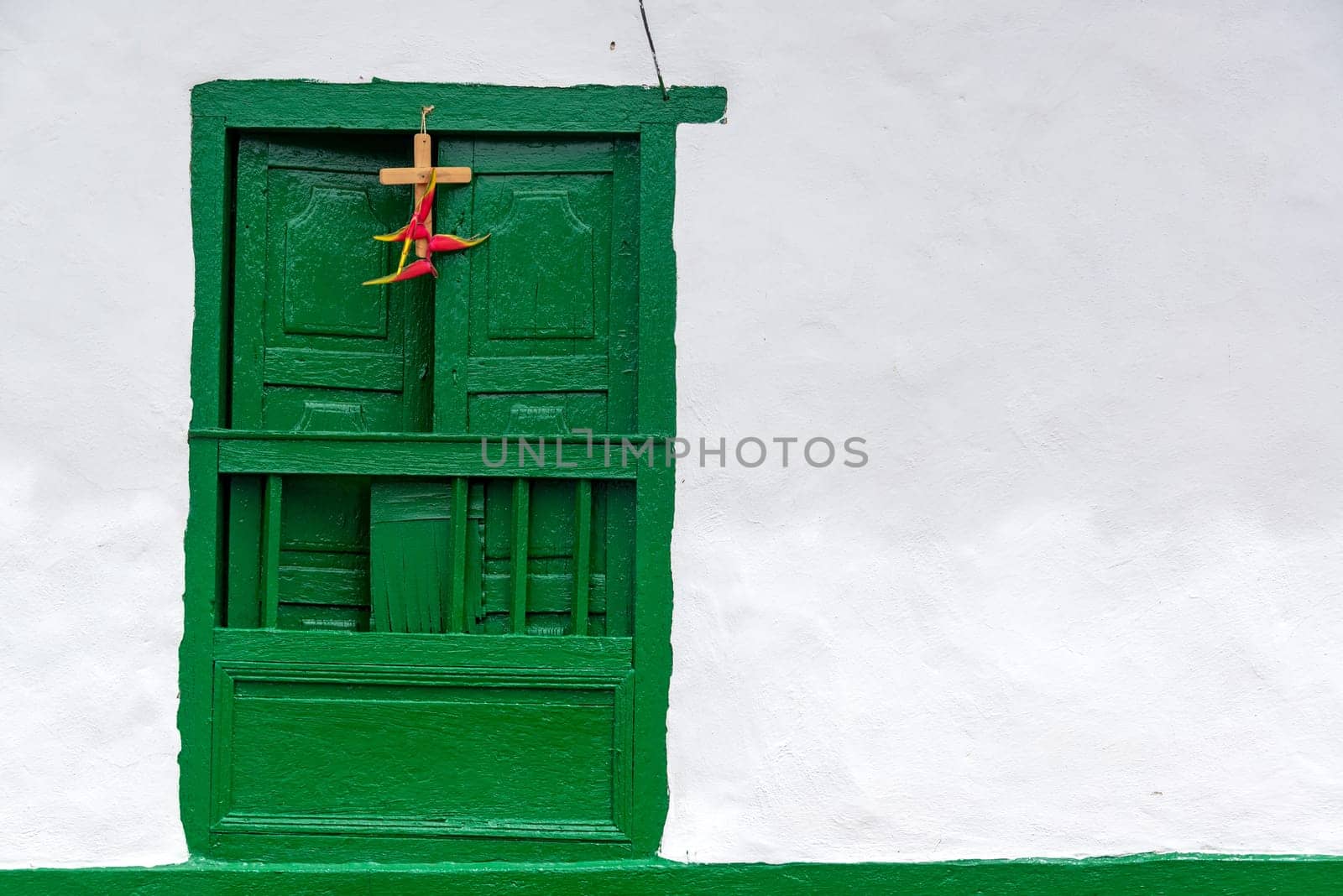 Details of colonial architecture in Barichara, Colombia