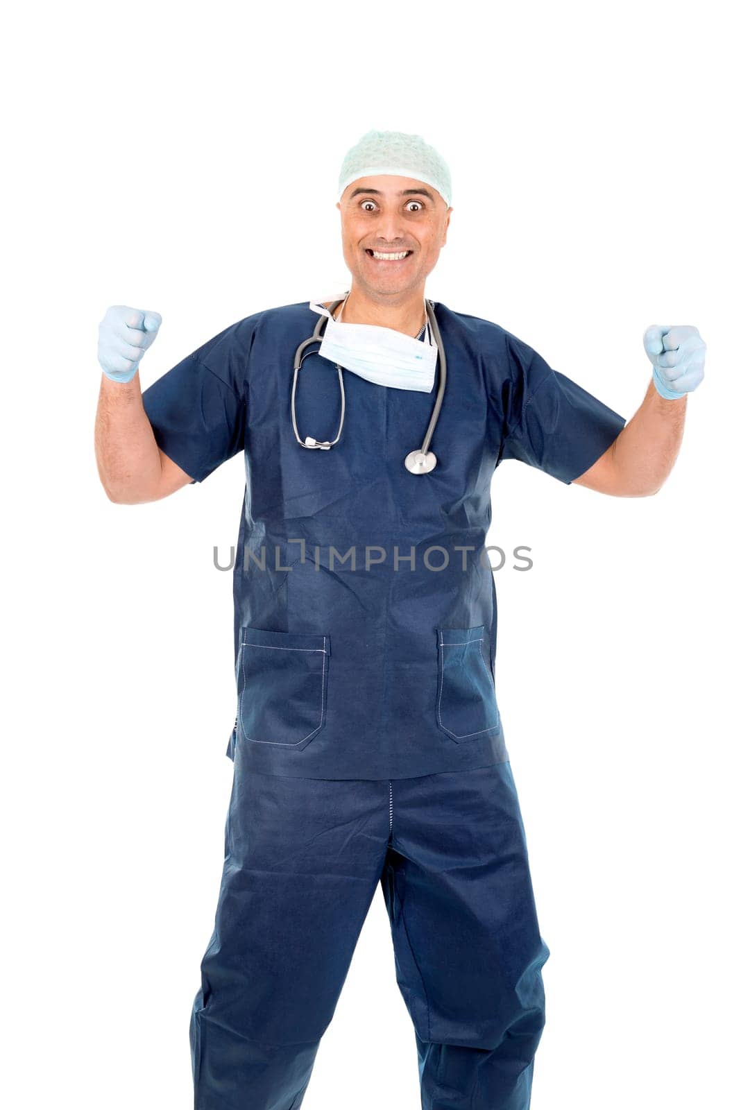 Doctor isolated against a white background