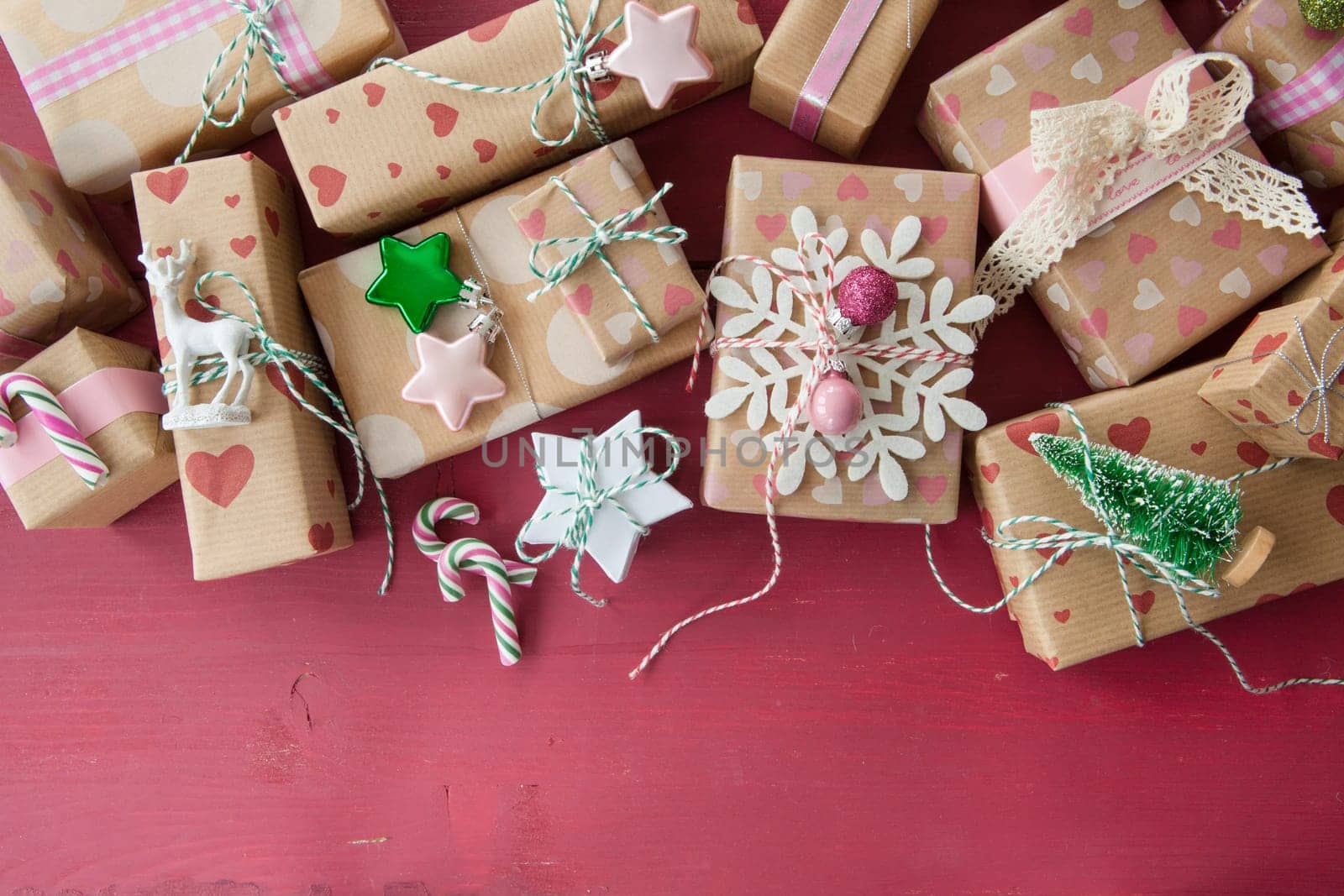 Small gifts with decoration for Christmas