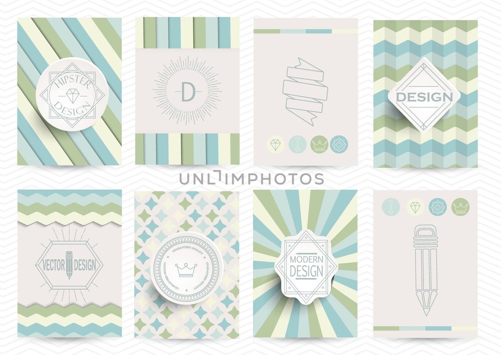 Set of Retro Insignias, Logotypes, brochures in vintage style. Vector design templates.
