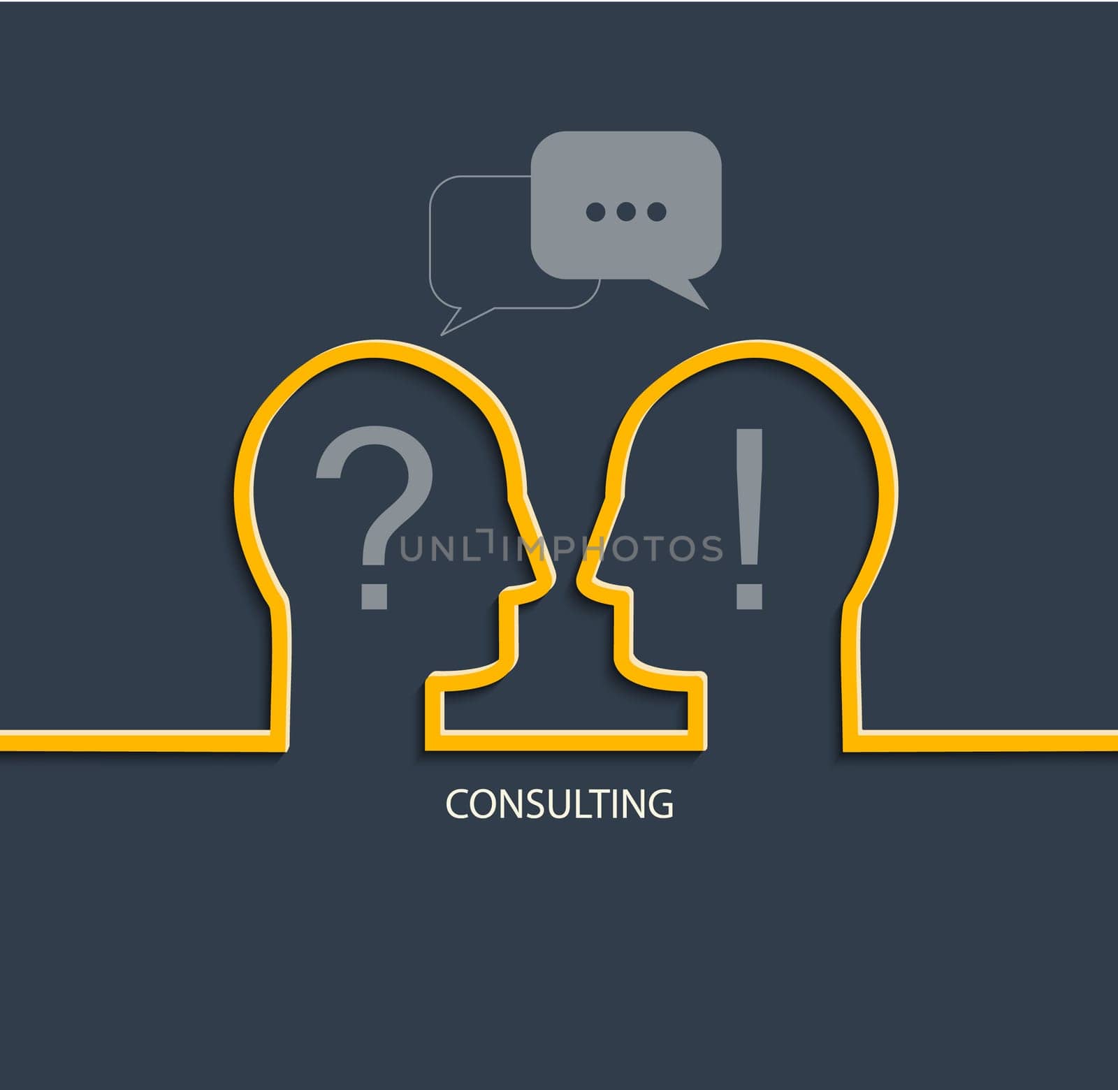 Concept of consulting by discussing, vector illustration.