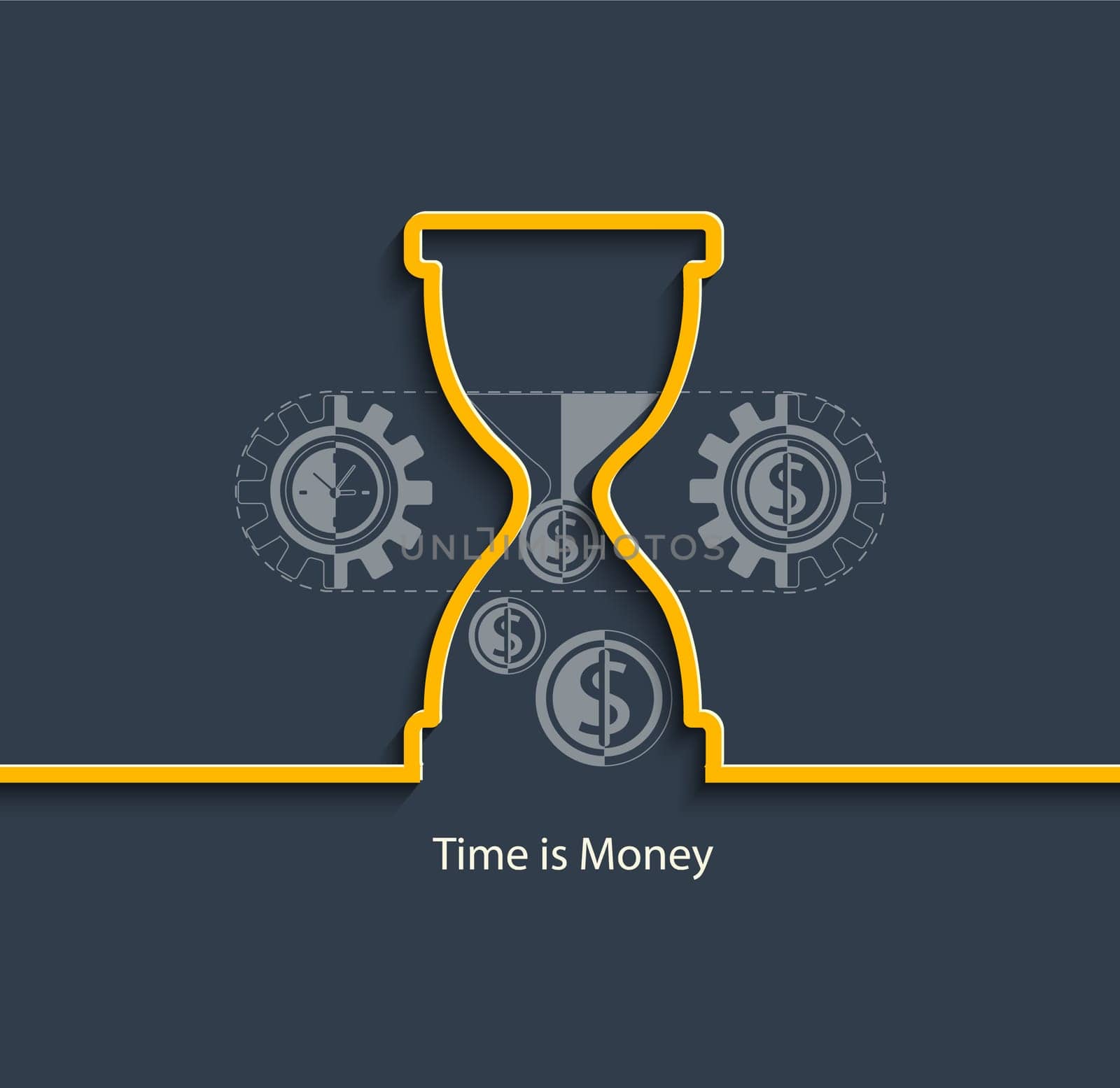 Stylish flat design concept icons for web and mobile phone services and apps. graphic design elements in outline style for business - time is money.
