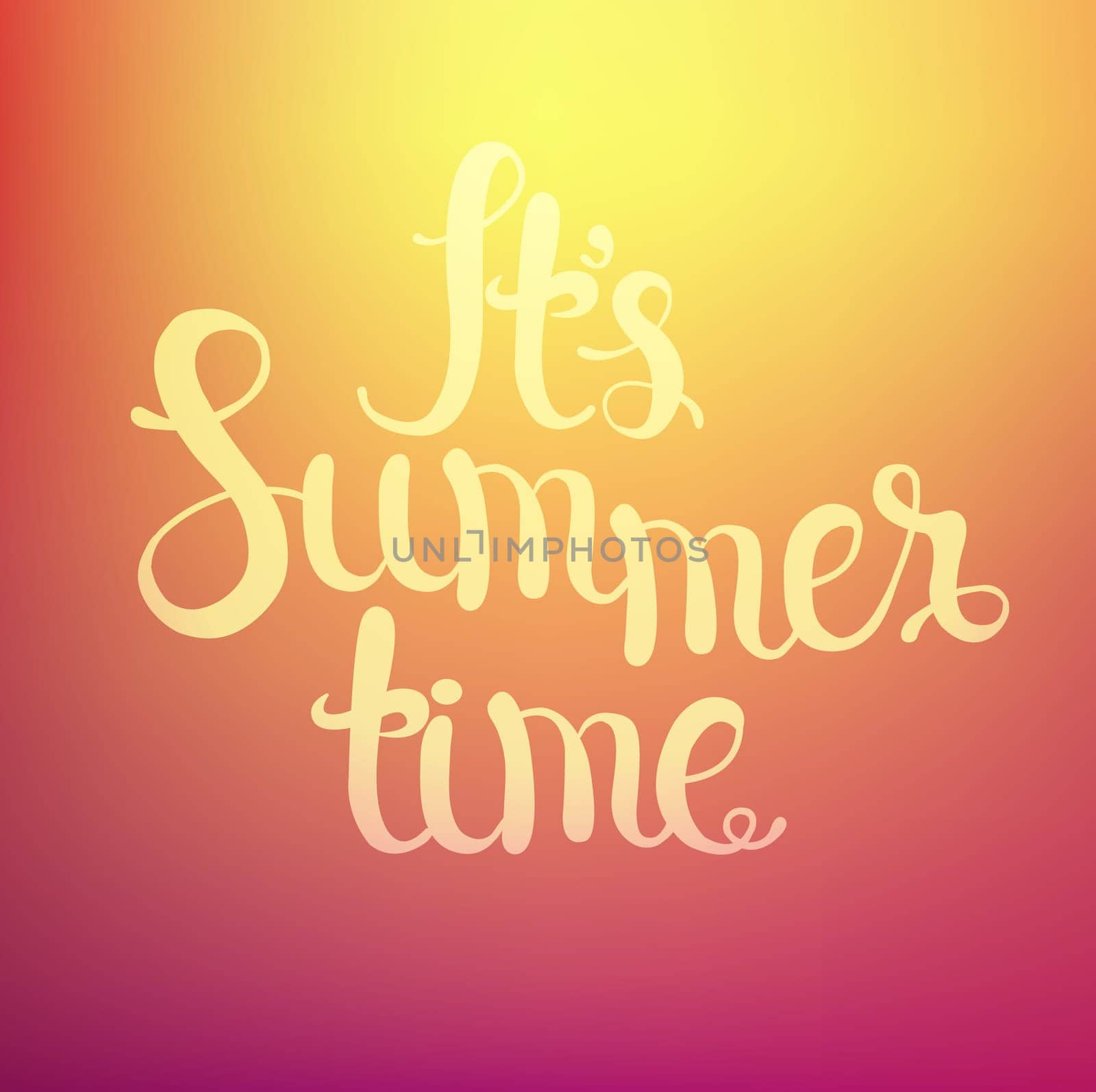 Summer background with hand made calligraphic inscription. Summer typography design, vector illustration.
