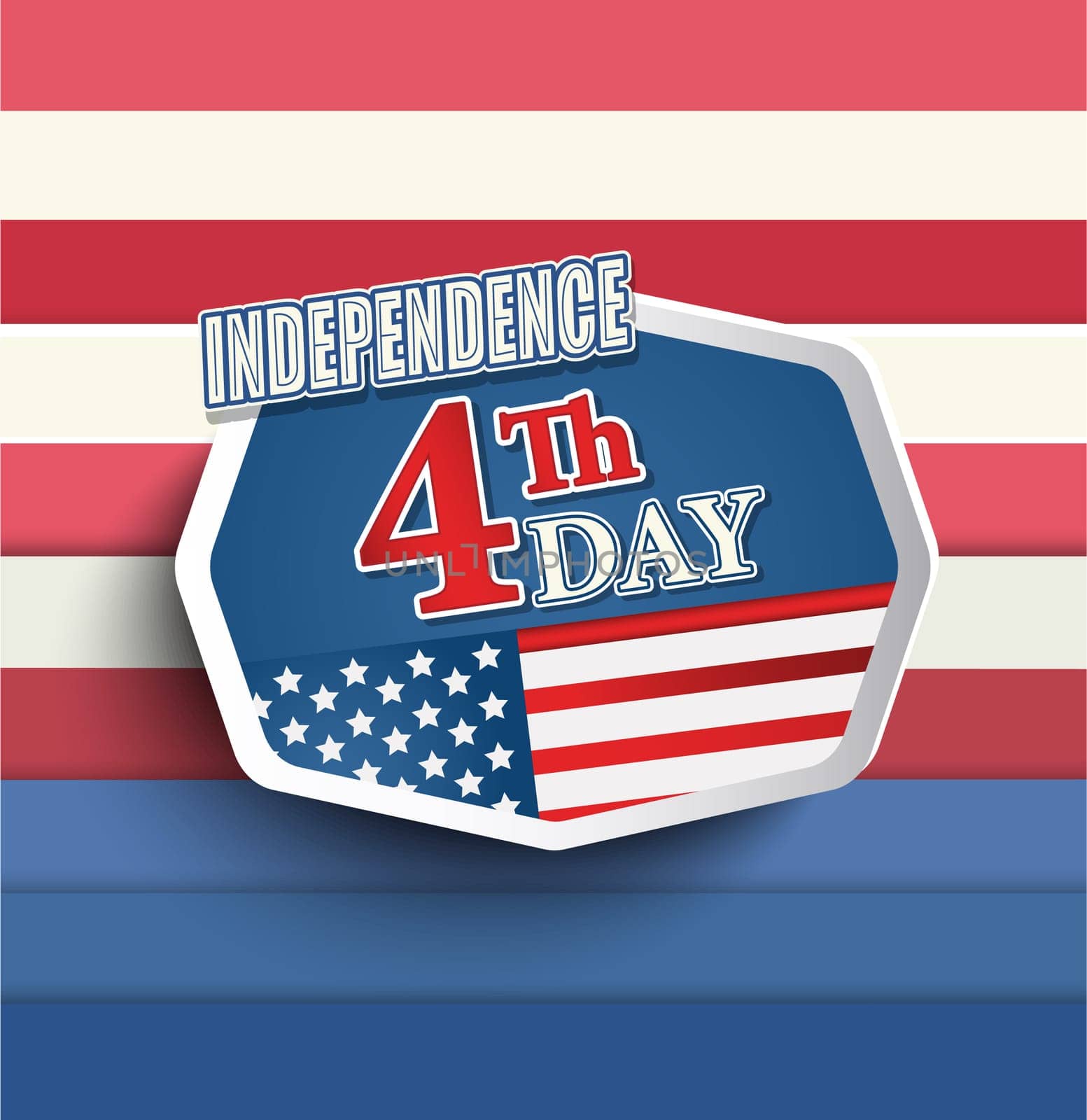 4th of july American independence day badges. Vector illustration.