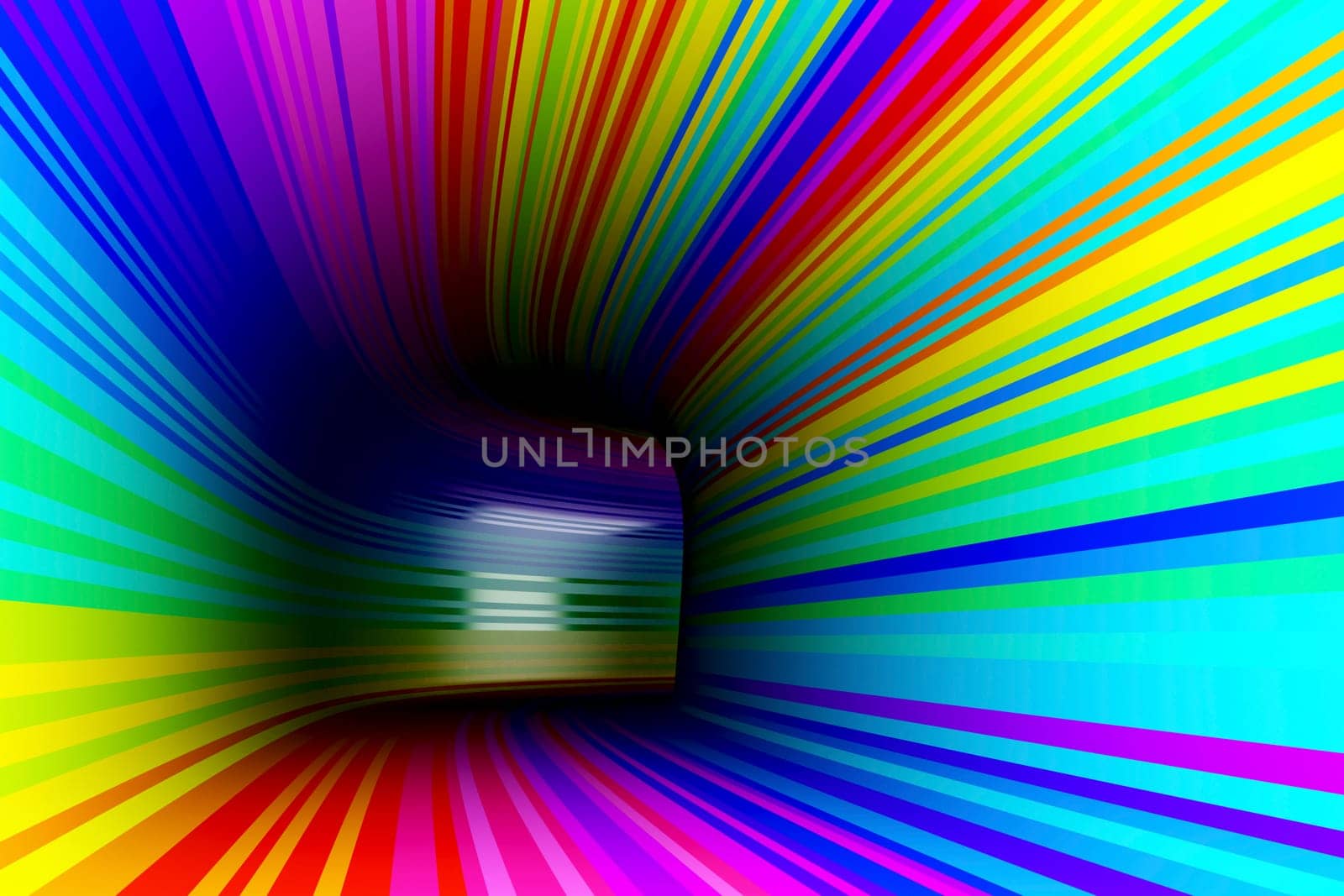 3d render of abstract colorful tunnel