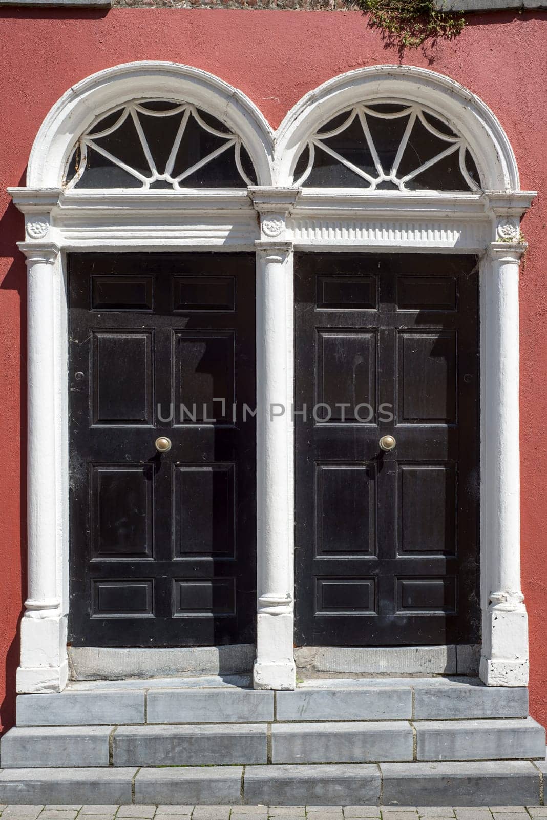 two arched georgian doors in kilkenny city ireland