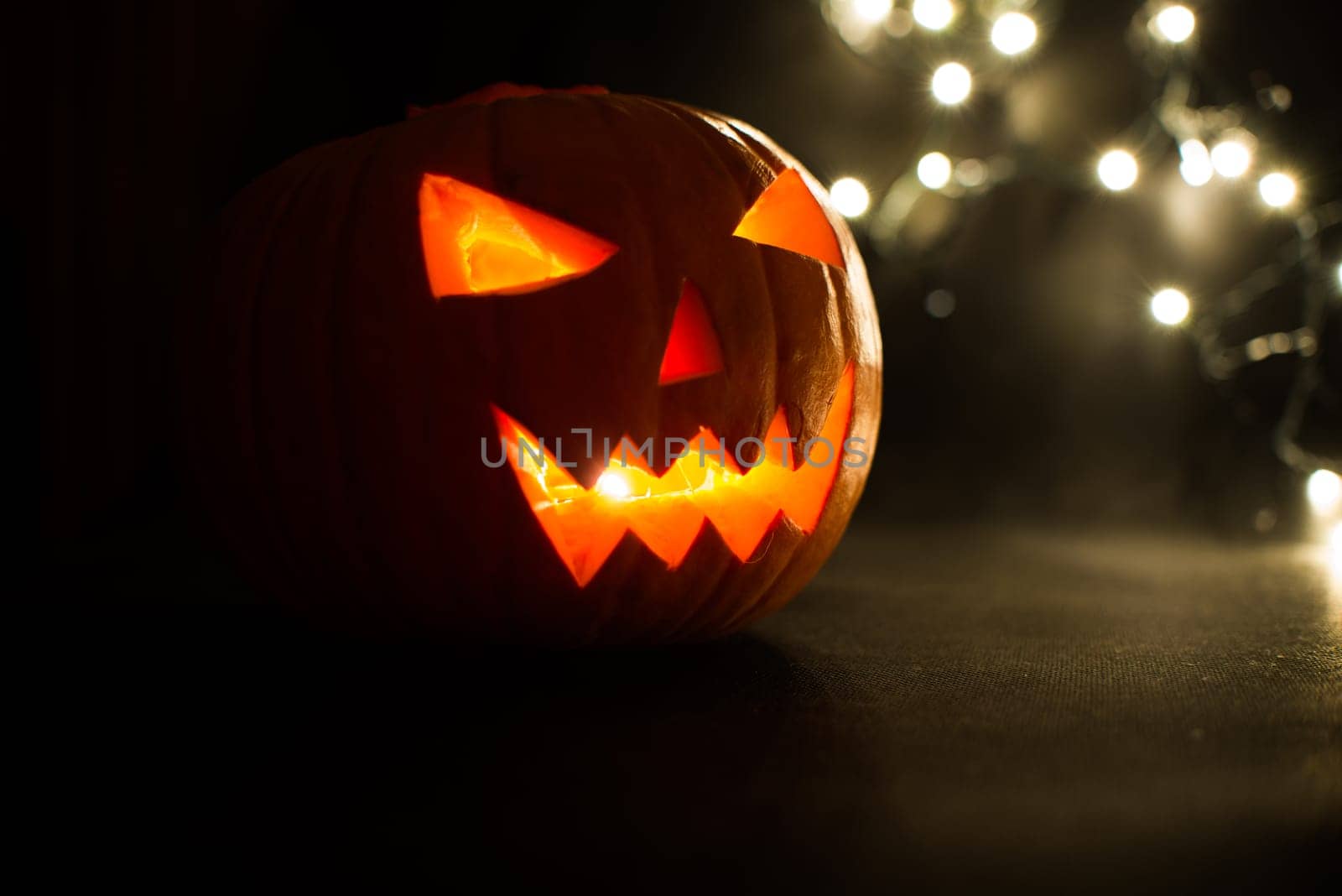 scary halloween pumpkins on a light background.