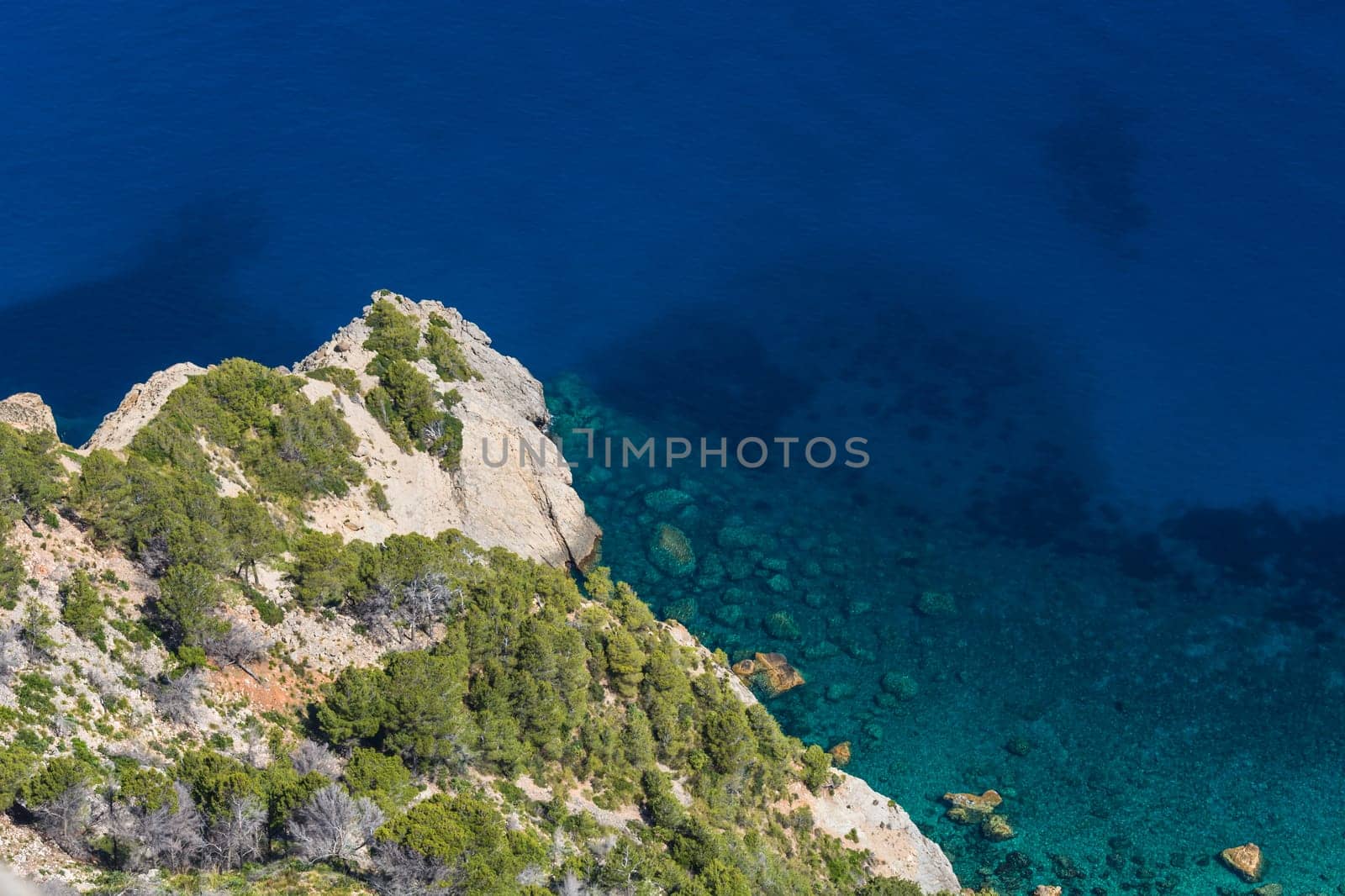 Sea rocks and transparent sea. .