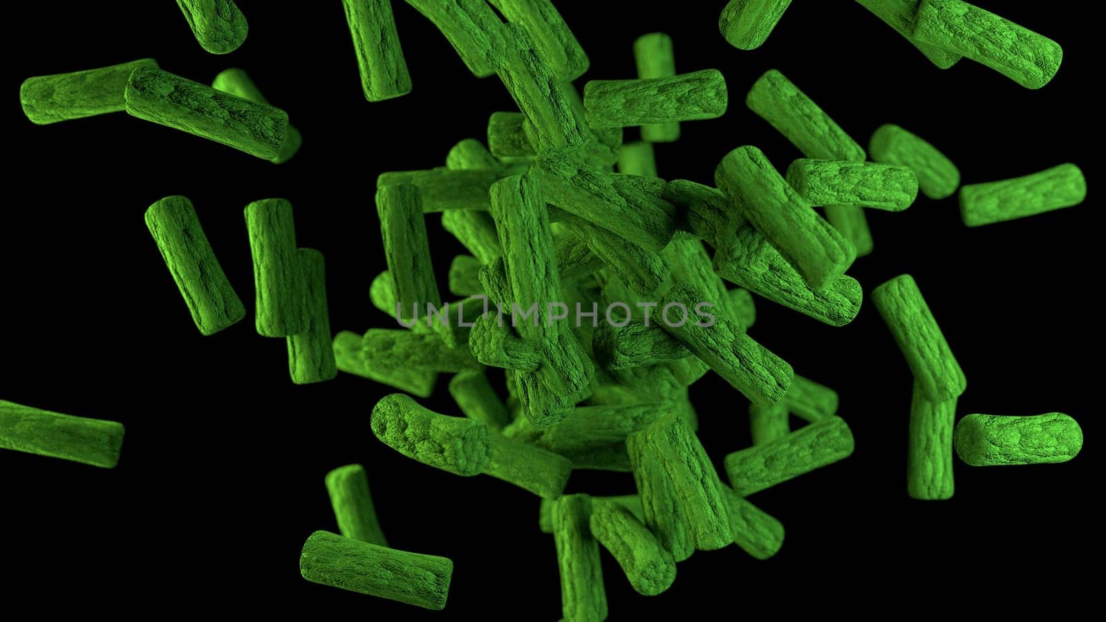 cloud of green bacteria virus cells illustration