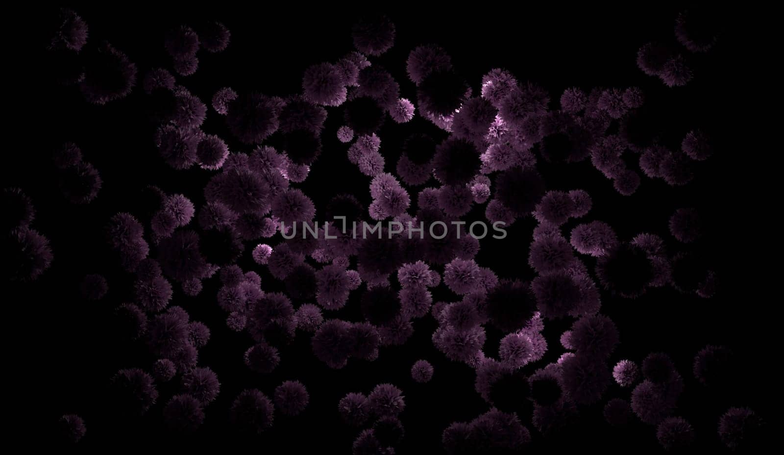 violet flakes are falling on the black background