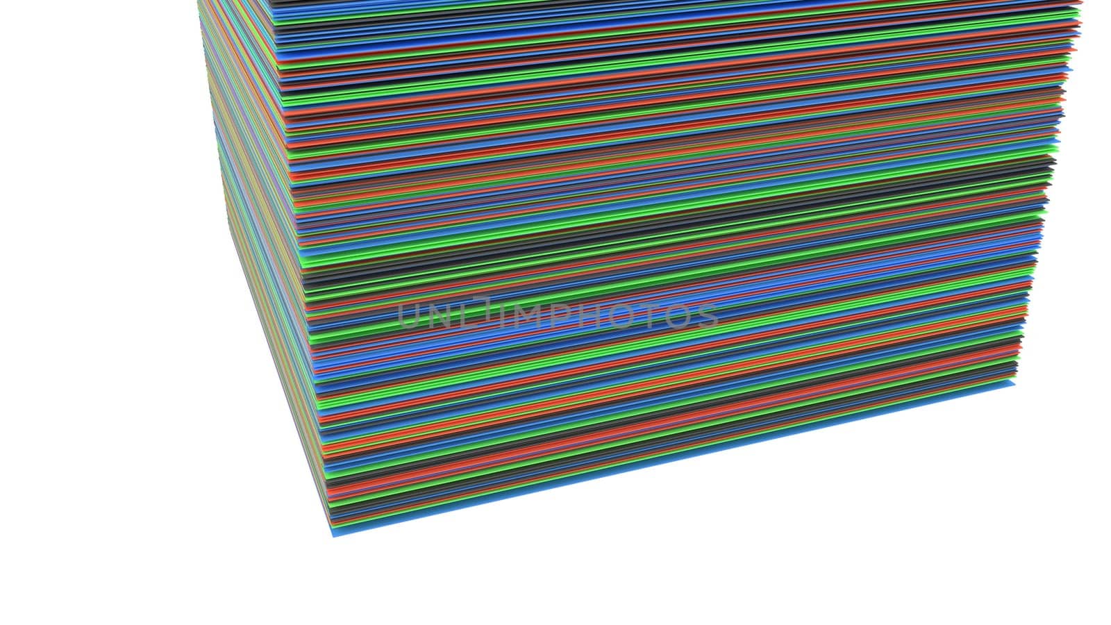 abstract batch of colorful layers, isolated on white