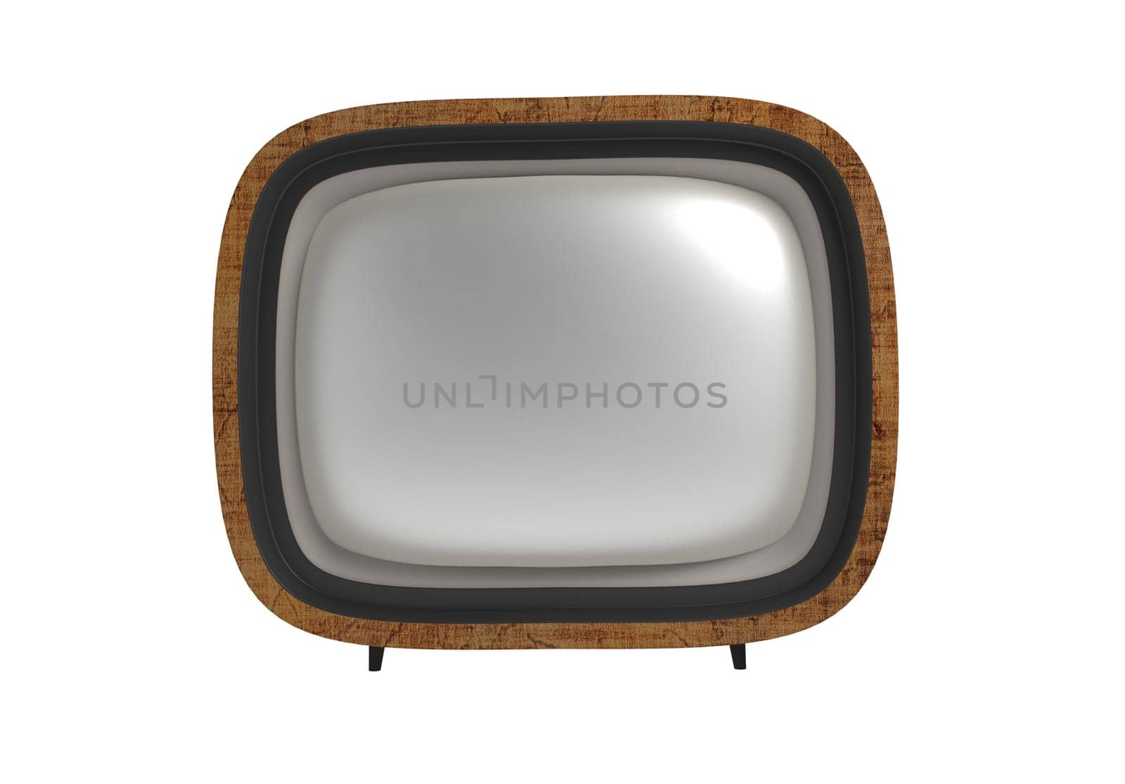 Vintage old retro TV set isolated.
