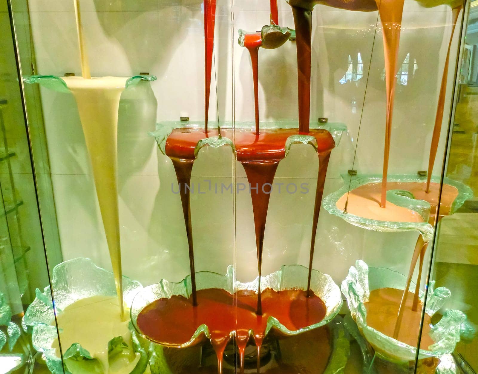 Las Vegas, United States of America - May 05, 2016: The chocolate fountain at luxury hotel Bellagio at Las Vegas, United States of America