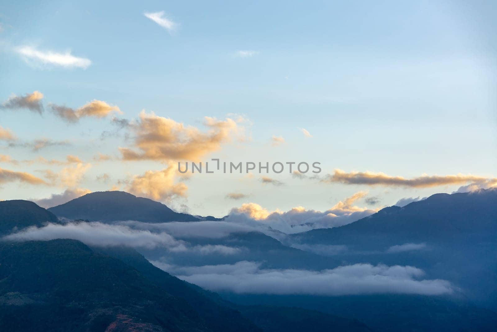 Mountains outside of Guane, Colombia seen just before sunset
