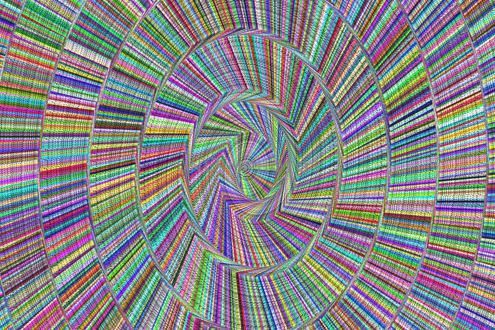 Woven spiral pattern in pastel colors strongly structured..