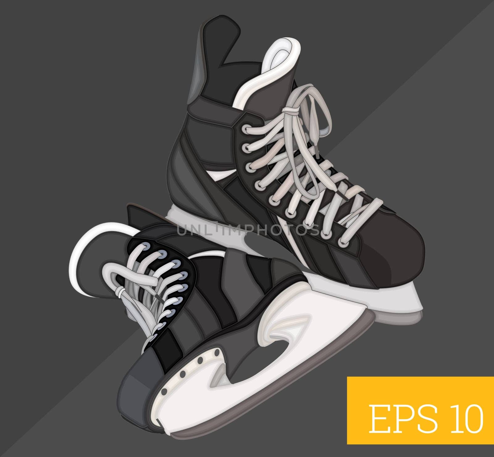 hockey skates eps10 vector illustration. ice hockey boots pair