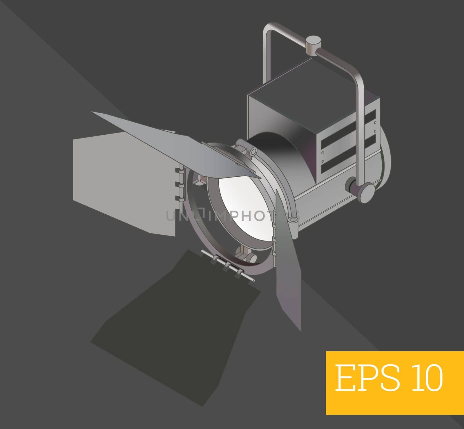 strobe flashlight eps10 vector illustration. octabox monolight