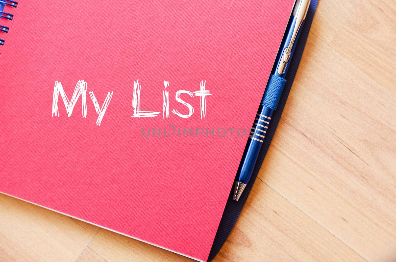 My list text concept write on notebook