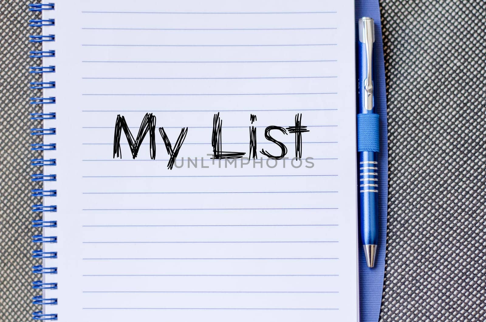 My list text concept write on notebook