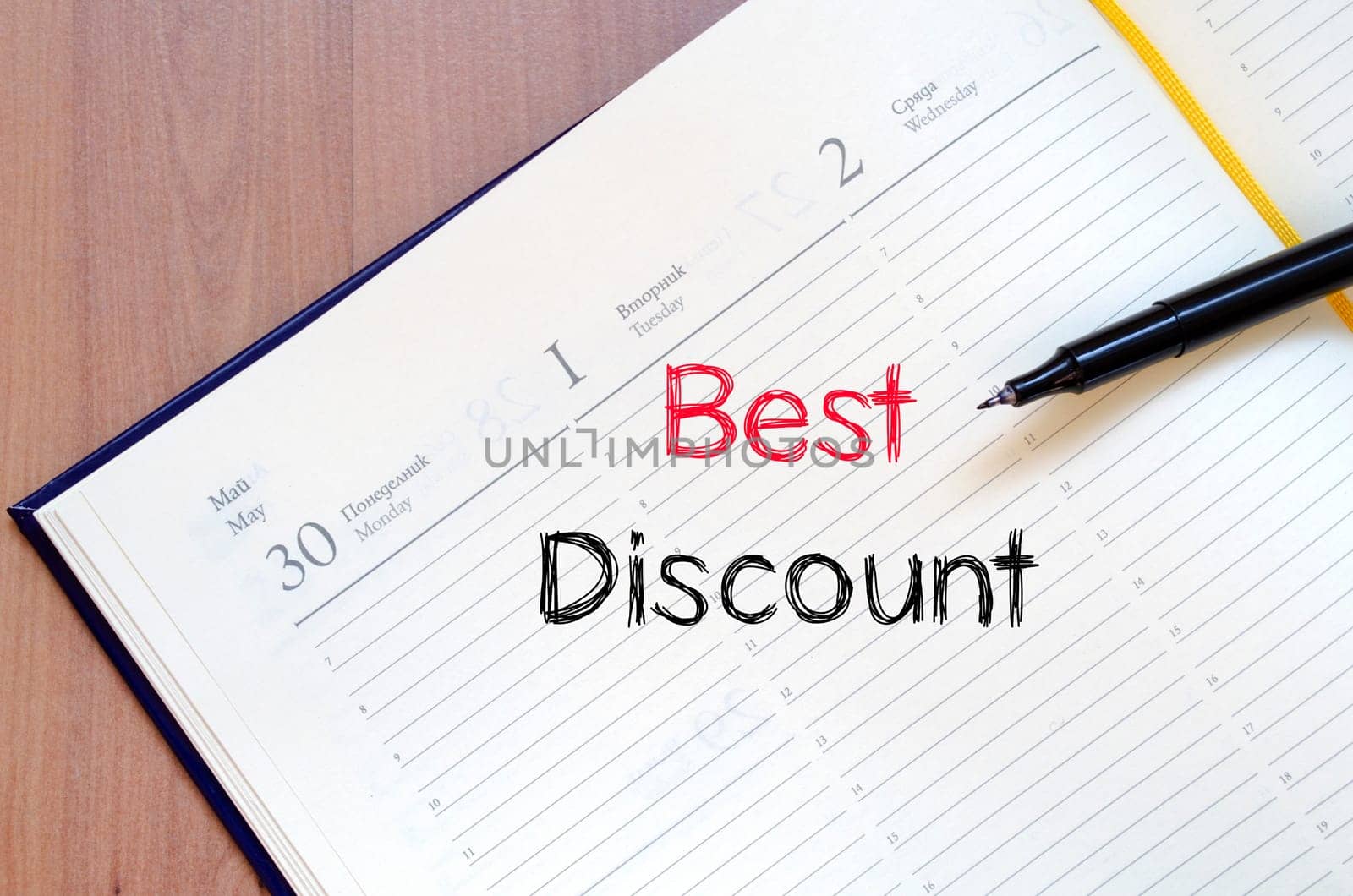 Best discount text concept write on notebook