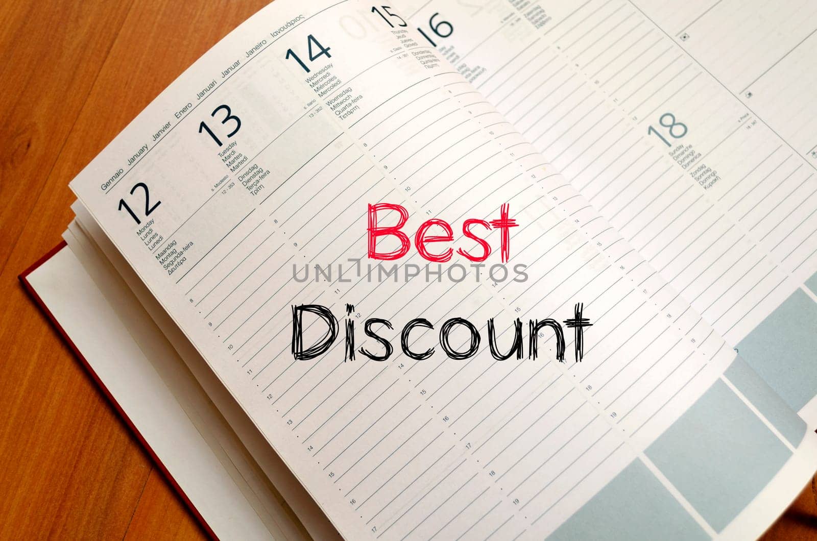 Best discount text concept write on notebook