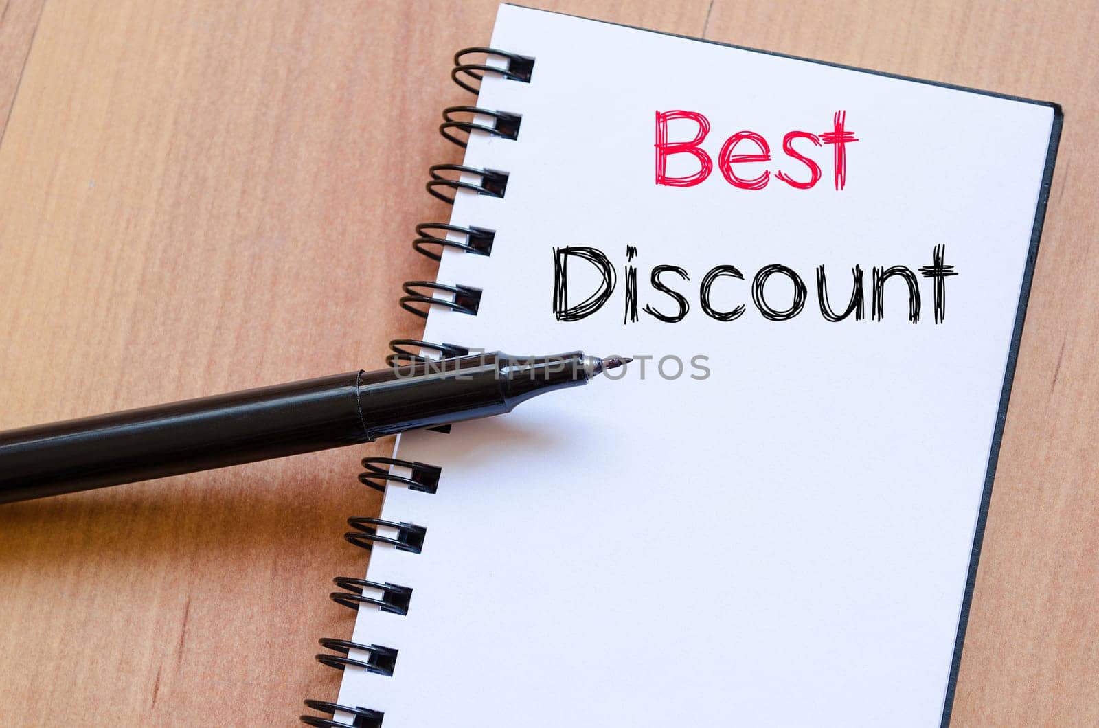 Best discount text concept write on notebook