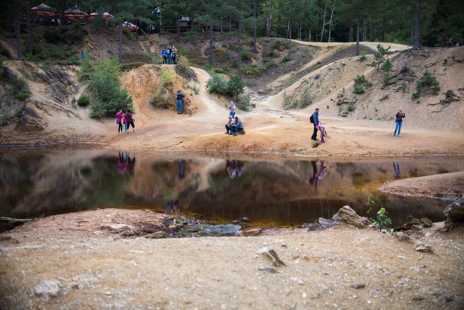 travel,tree,tourism,beach,seaside,the beach,seashore,purple,valley,conifer,poland,Canyon,fresh water,pond,water,hiking,minerals,colored,lake,inland water,trail,landscape,scenery,countryside,nature,wilderness,preserve,colorful,backdrop,background,pathway,forest,mine