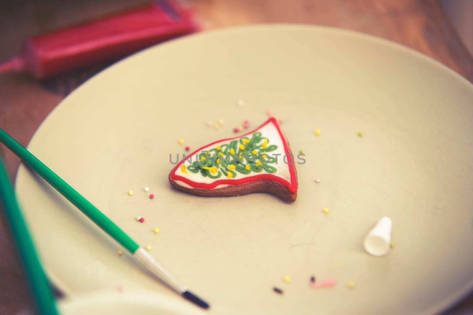 close up on making of cristmas coockie