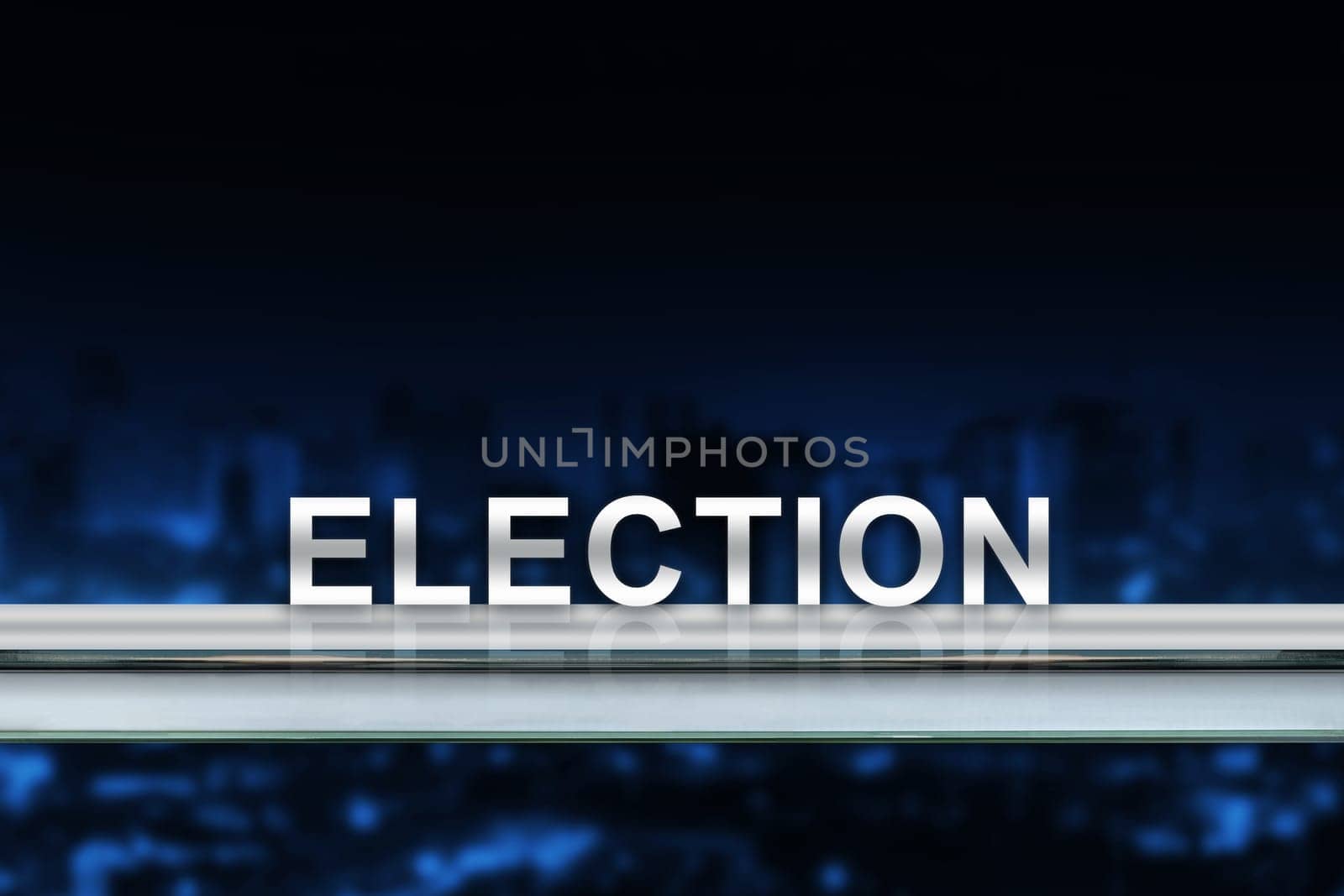 Election on metal railing with blurred background