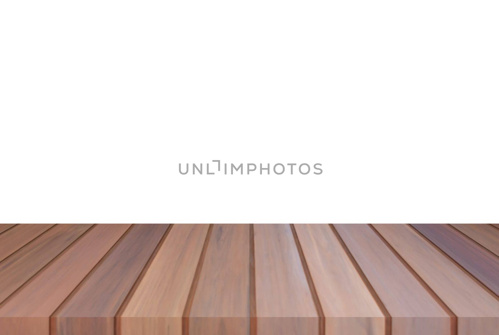 Brown wooden table top or counter isolated on white background. For product display