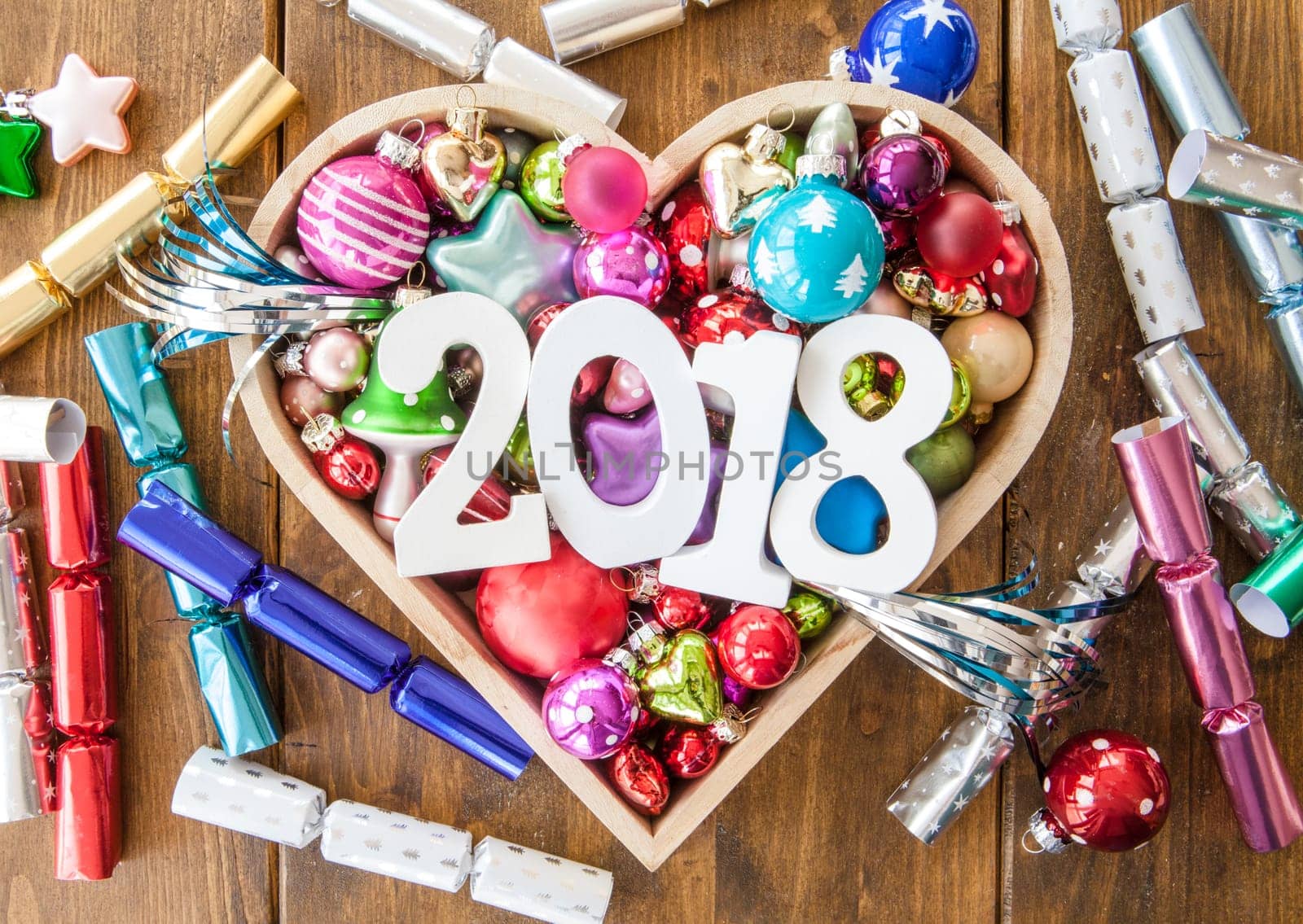 Happy New Year with colorful bangs
