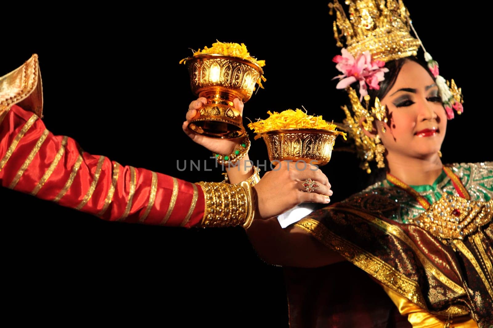 a traditional dance group in a park in the city of chiang mai in the north of Thailand in Southeastasia. ...