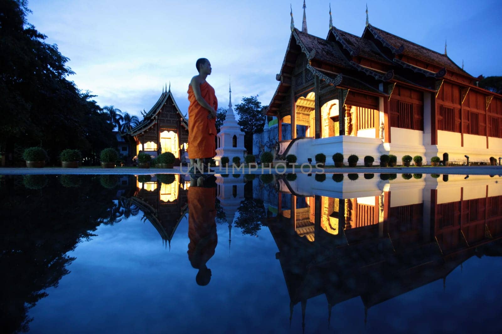 the Wat Phra Sing Temple in the city of chiang mai in the north of Thailand in Southeastasia. ...
