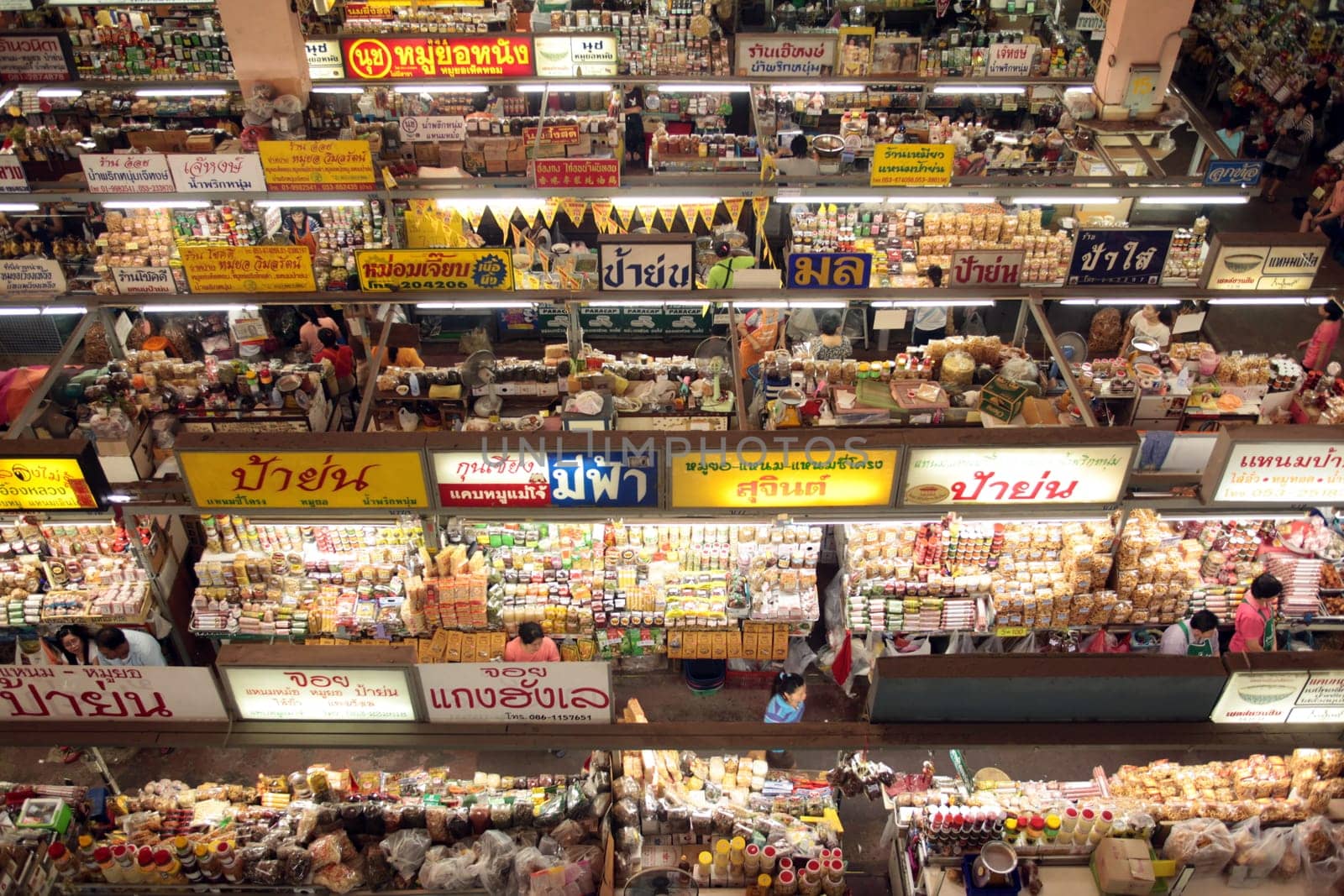 the food shops at the Talat Warorot in the city of chiang mai in the north of Thailand in Southeastasia. ...