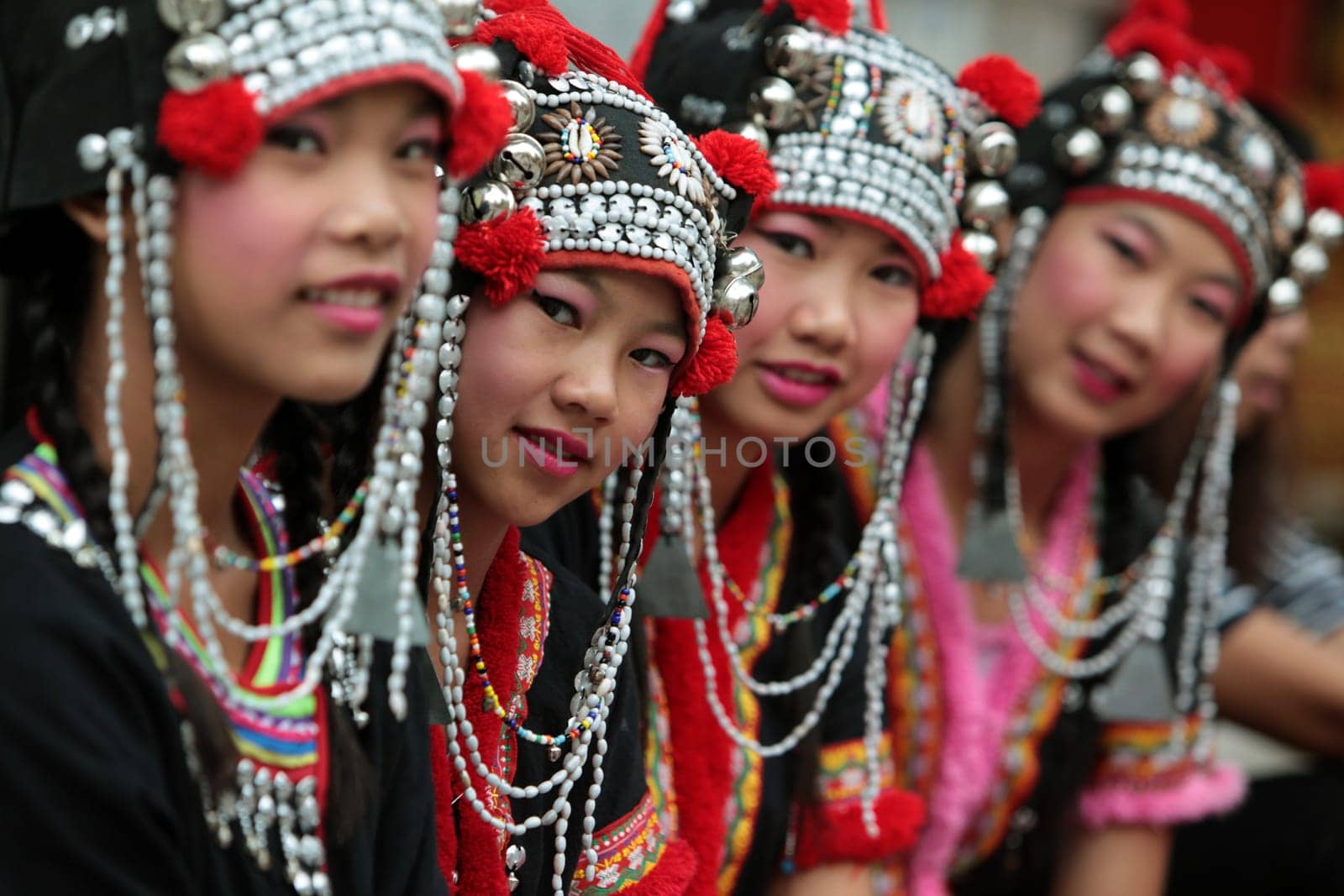traditional Thai Dance of Aka Women at the Wat Phra That Doi Suthep Temple in the city of chiang mai in the north of Thailand in Southeastasia. ...