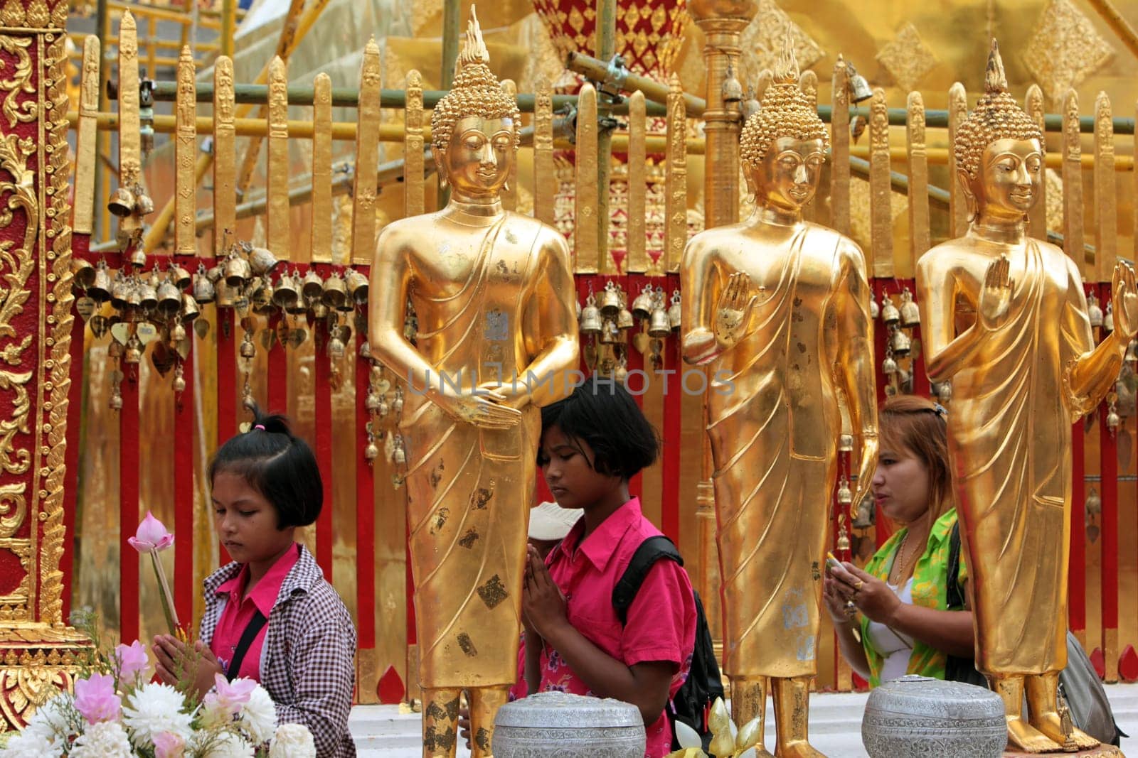 the Wat Phra That Doi Suthep Temple in the city of chiang mai in the north of Thailand in Southeastasia. ...