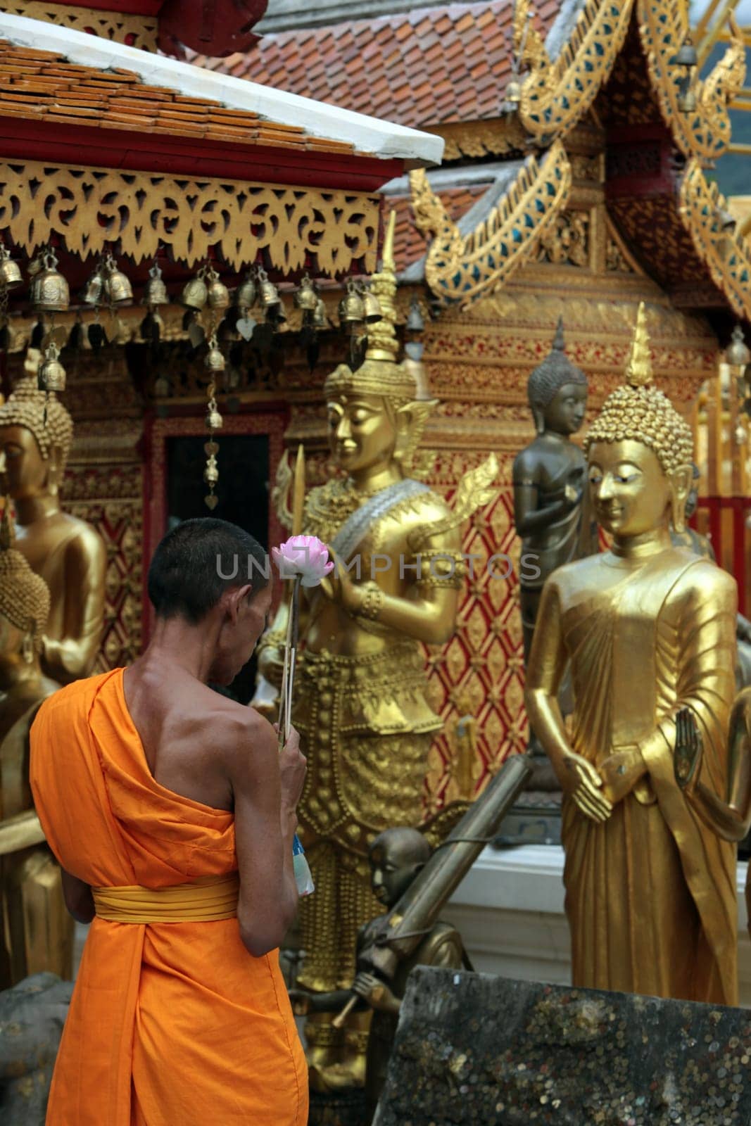 the Wat Phra That Doi Suthep Temple in the city of chiang mai in the north of Thailand in Southeastasia. ...