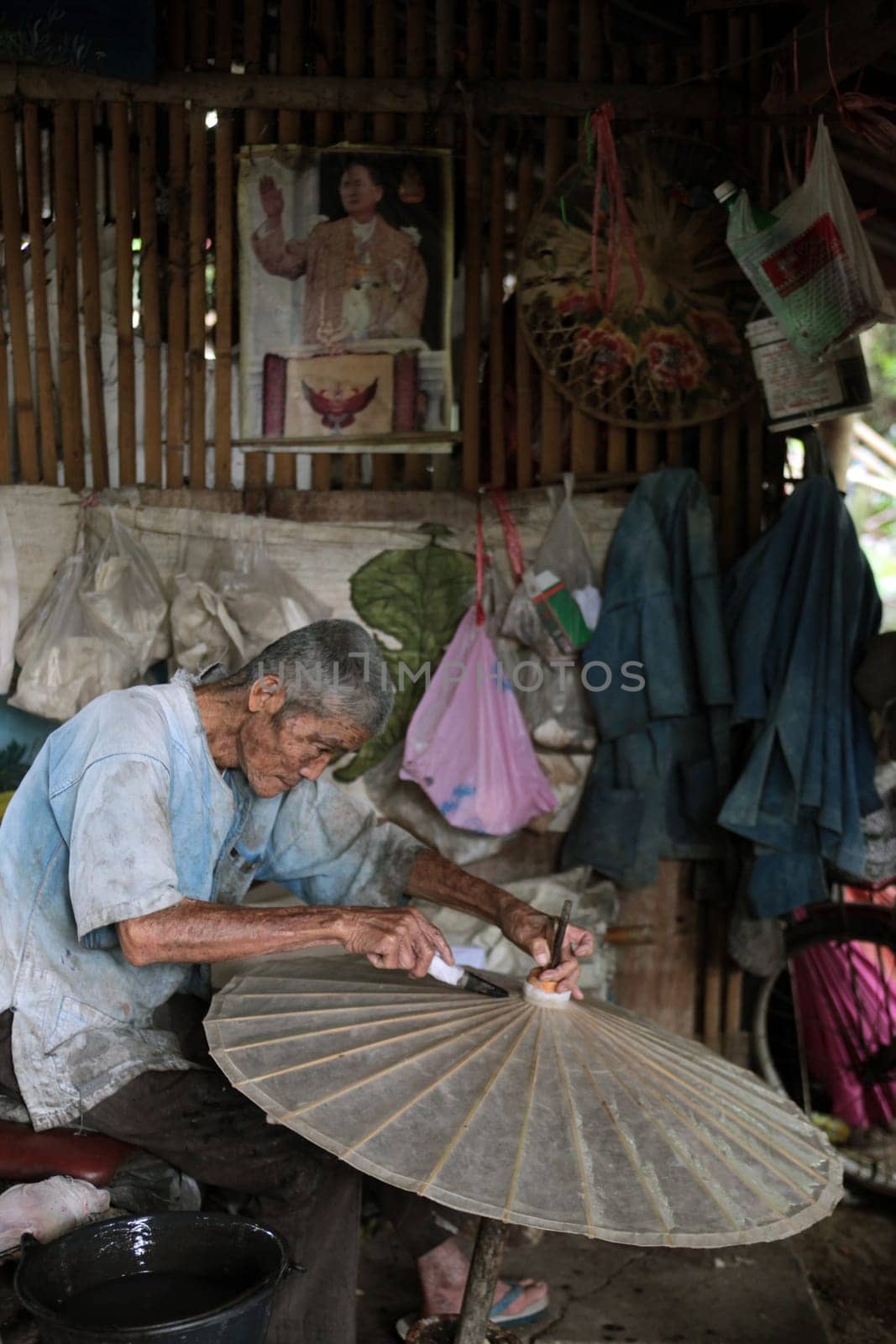 an Umbrella Factory near the city of chiang mai in the north of Thailand in Southeastasia. ...